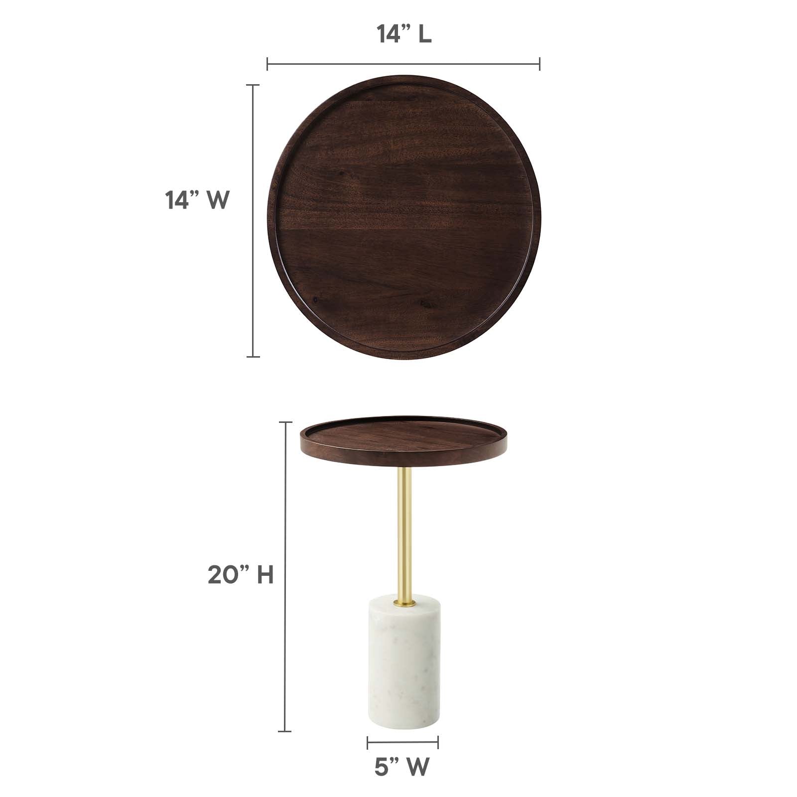 Amina Round Acacia Wood Side Table - East Shore Modern Home Furnishings