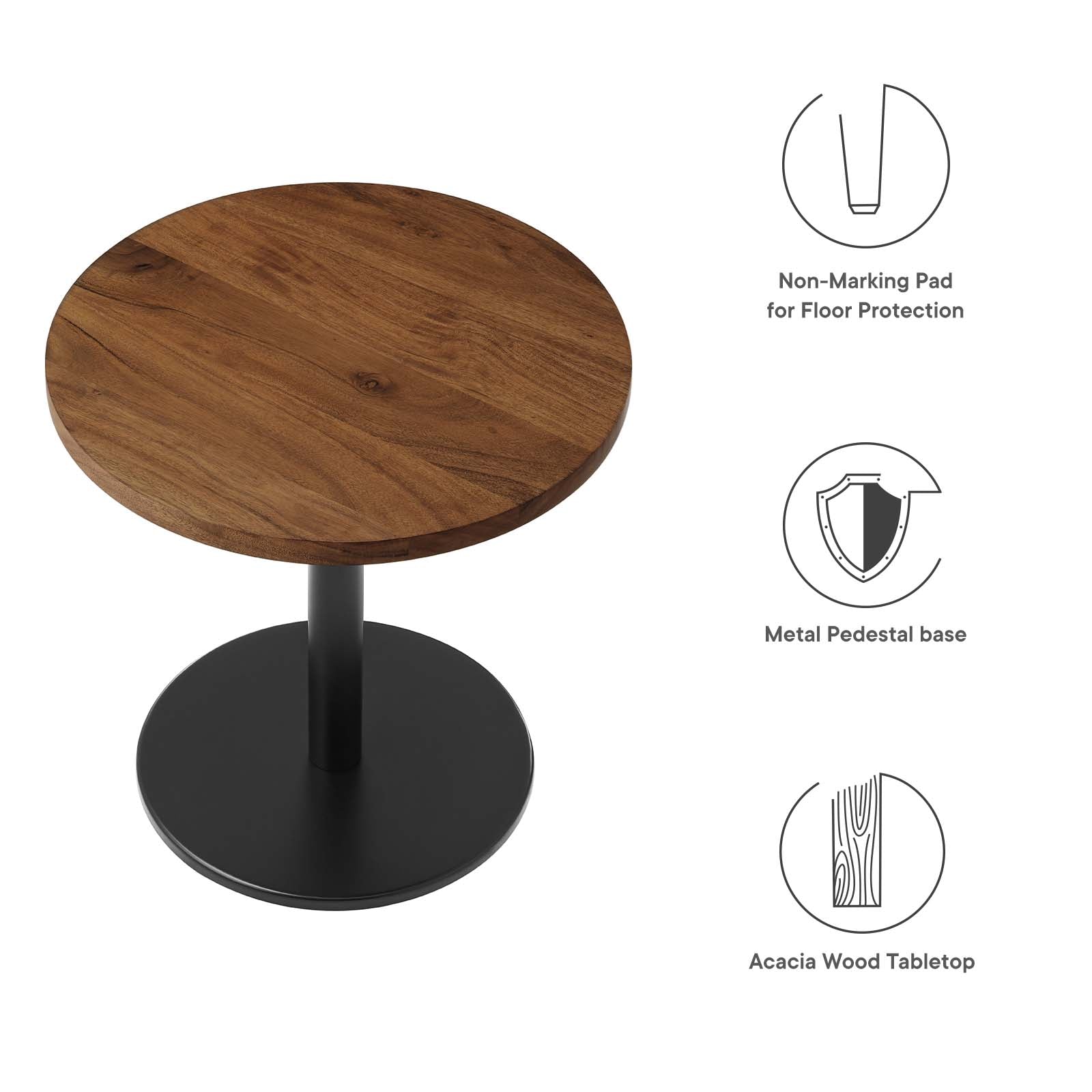 Viva Round Acacia Wood Side Table - East Shore Modern Home Furnishings