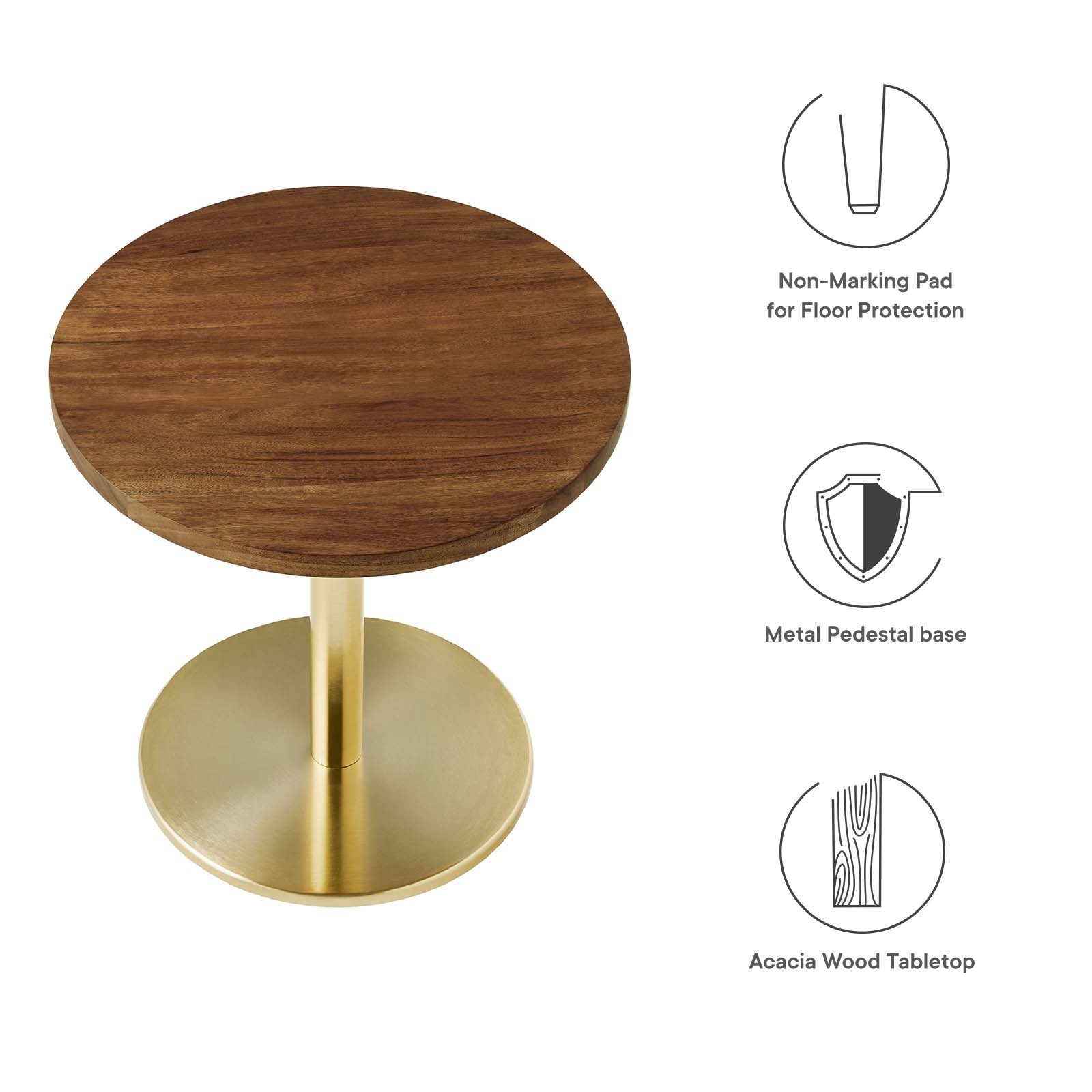 Viva Round Acacia Wood Side Table - East Shore Modern Home Furnishings