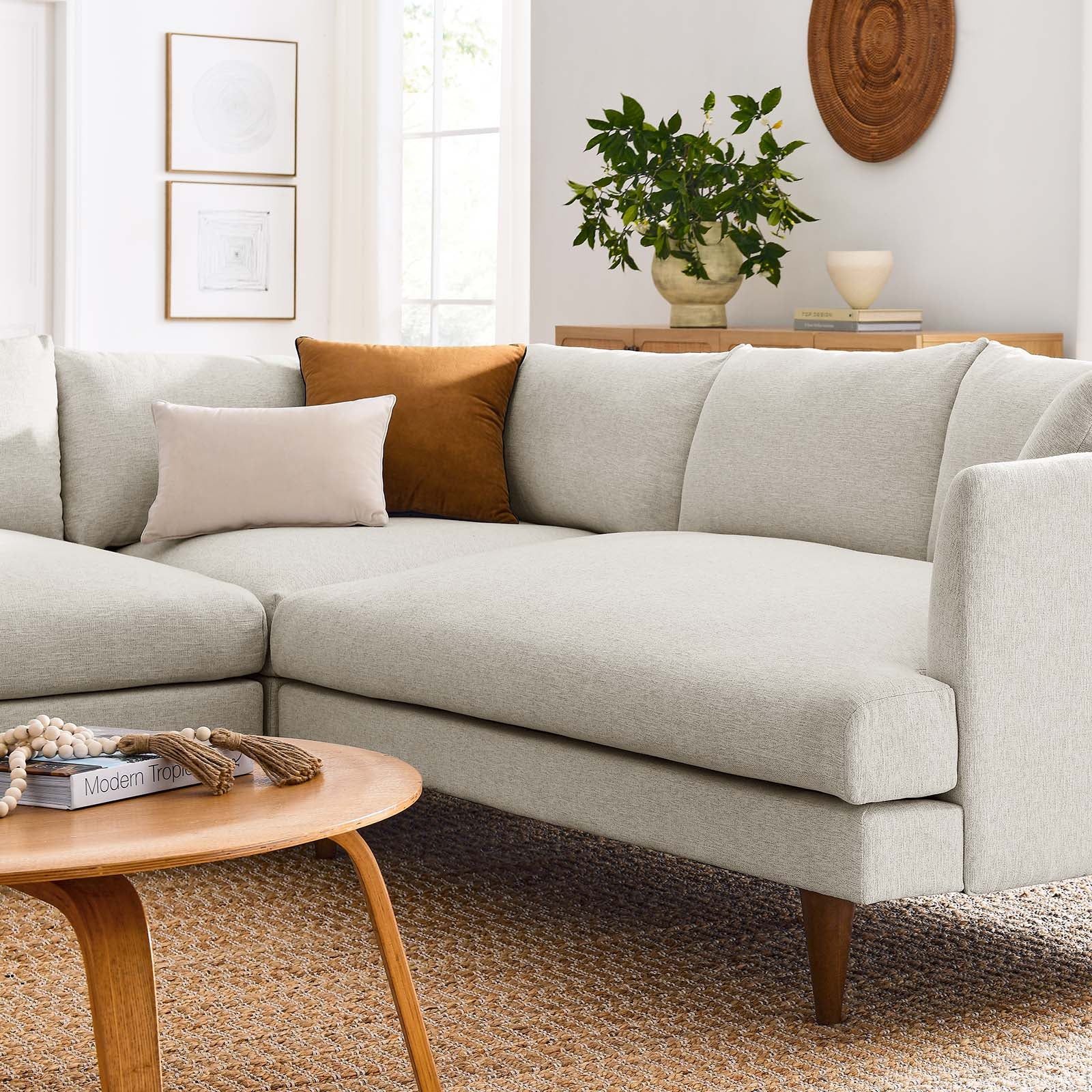 Zoya Down Filled Overstuffed 3 Piece Sectional Sofa - East Shore Modern Home Furnishings
