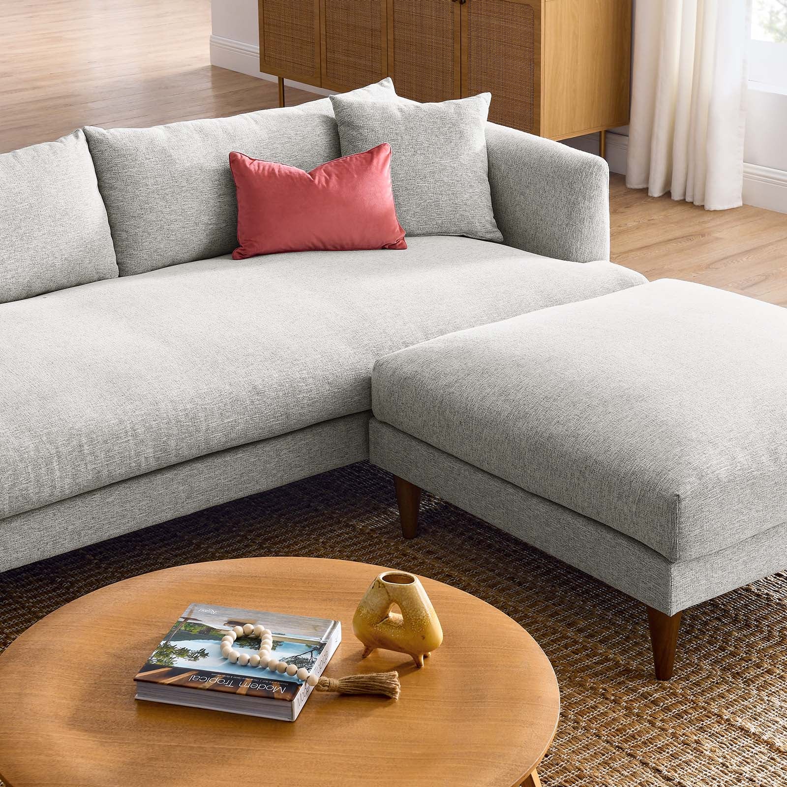 Zoya Down Filled Overstuffed Sofa and Ottoman Set - East Shore Modern Home Furnishings