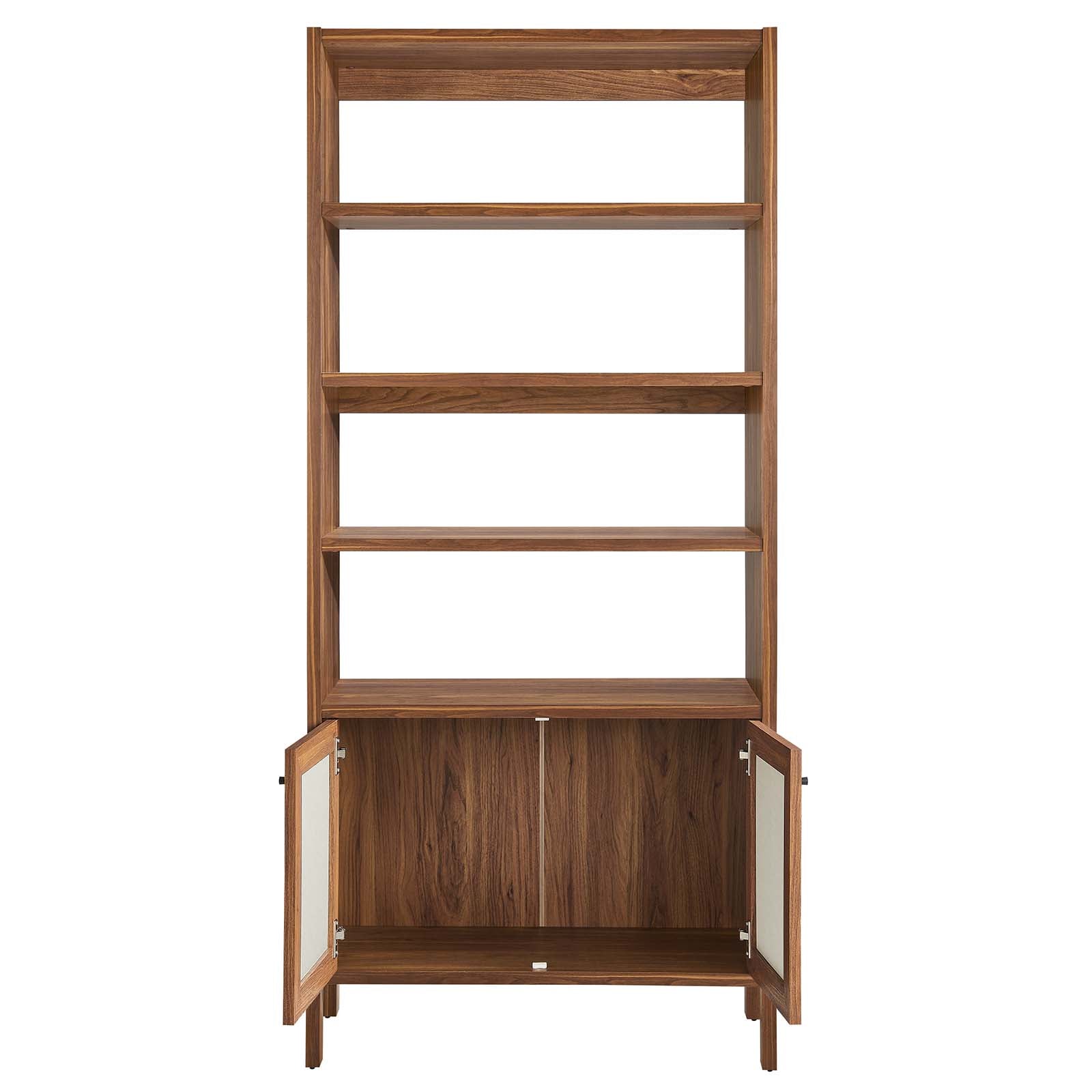 Capri 4-Shelf Wood Grain Bookcase - East Shore Modern Home Furnishings