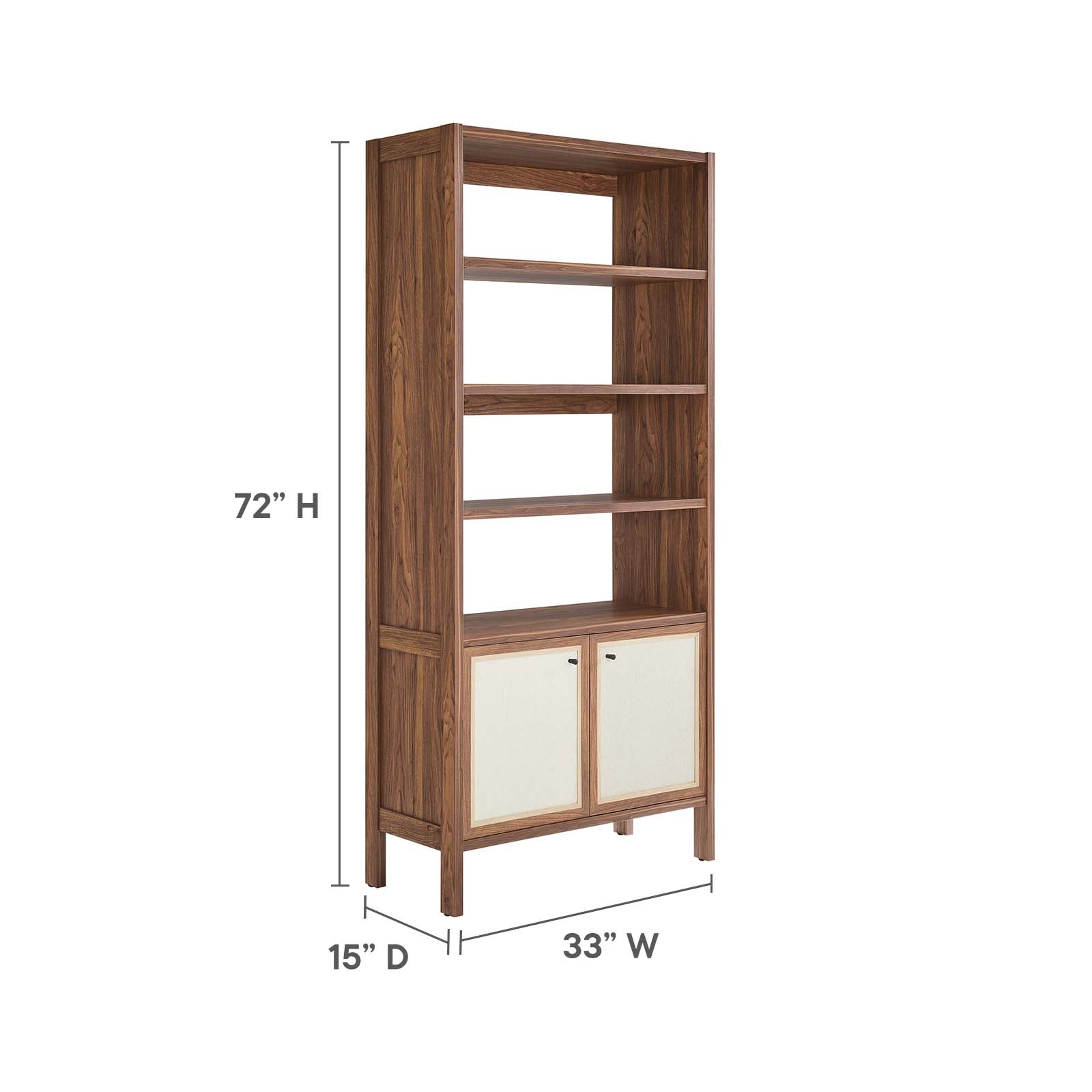 Capri 4-Shelf Wood Grain Bookcase - East Shore Modern Home Furnishings