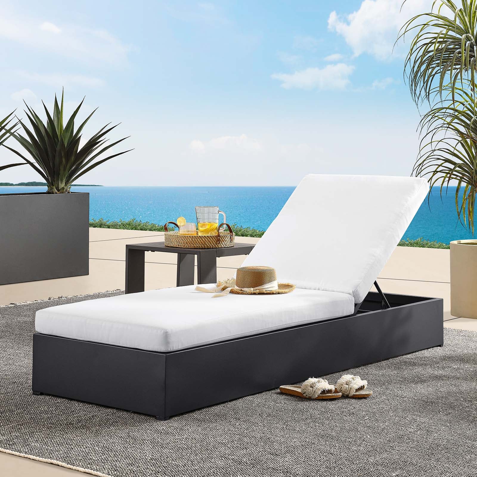 Tahoe Outdoor Patio Powder-Coated Aluminum Chaise Lounge Chair - East Shore Modern Home Furnishings