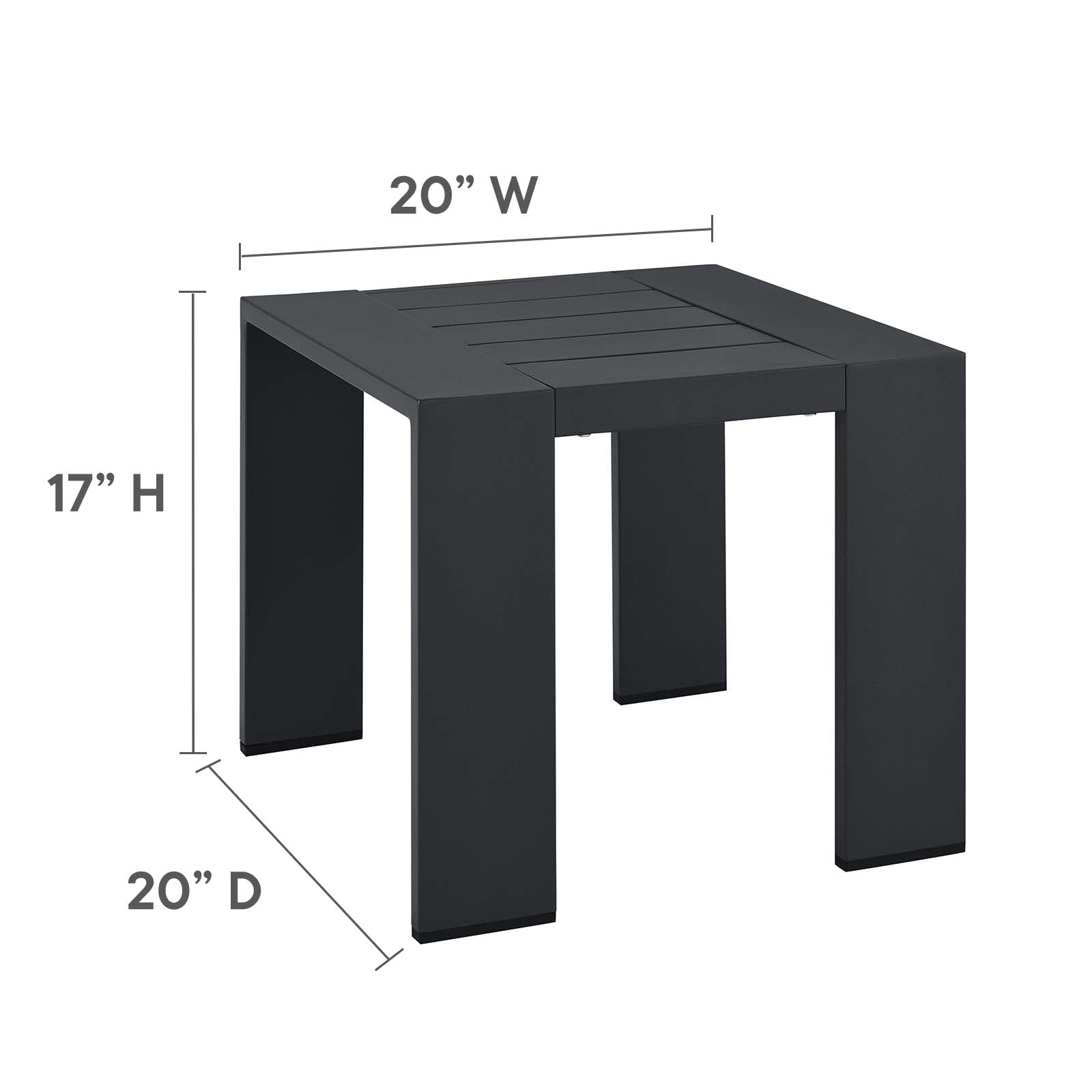 Tahoe Outdoor Patio Powder-Coated Aluminum End Table - East Shore Modern Home Furnishings