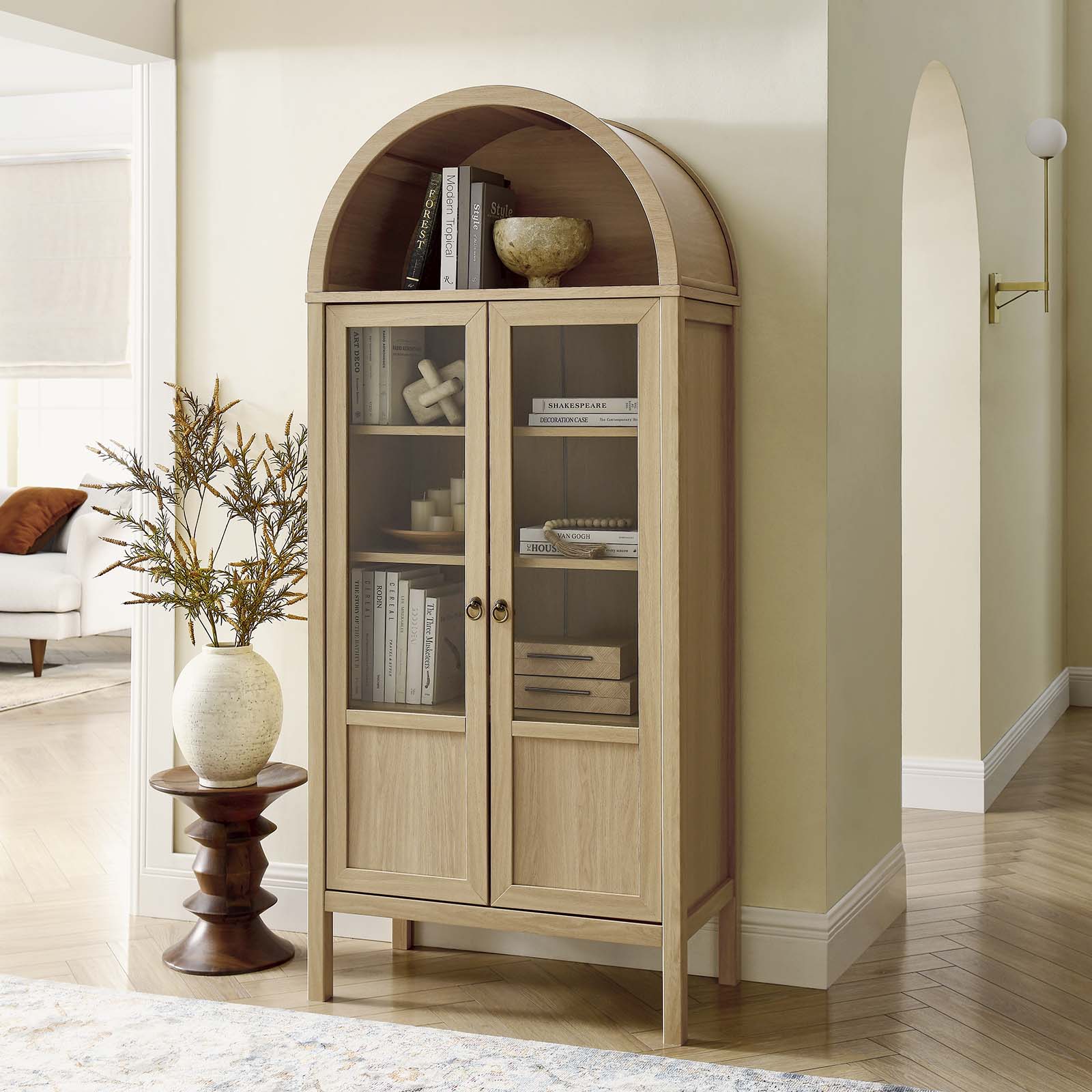 Tessa Tall Storage Display Cabinet - East Shore Modern Home Furnishings