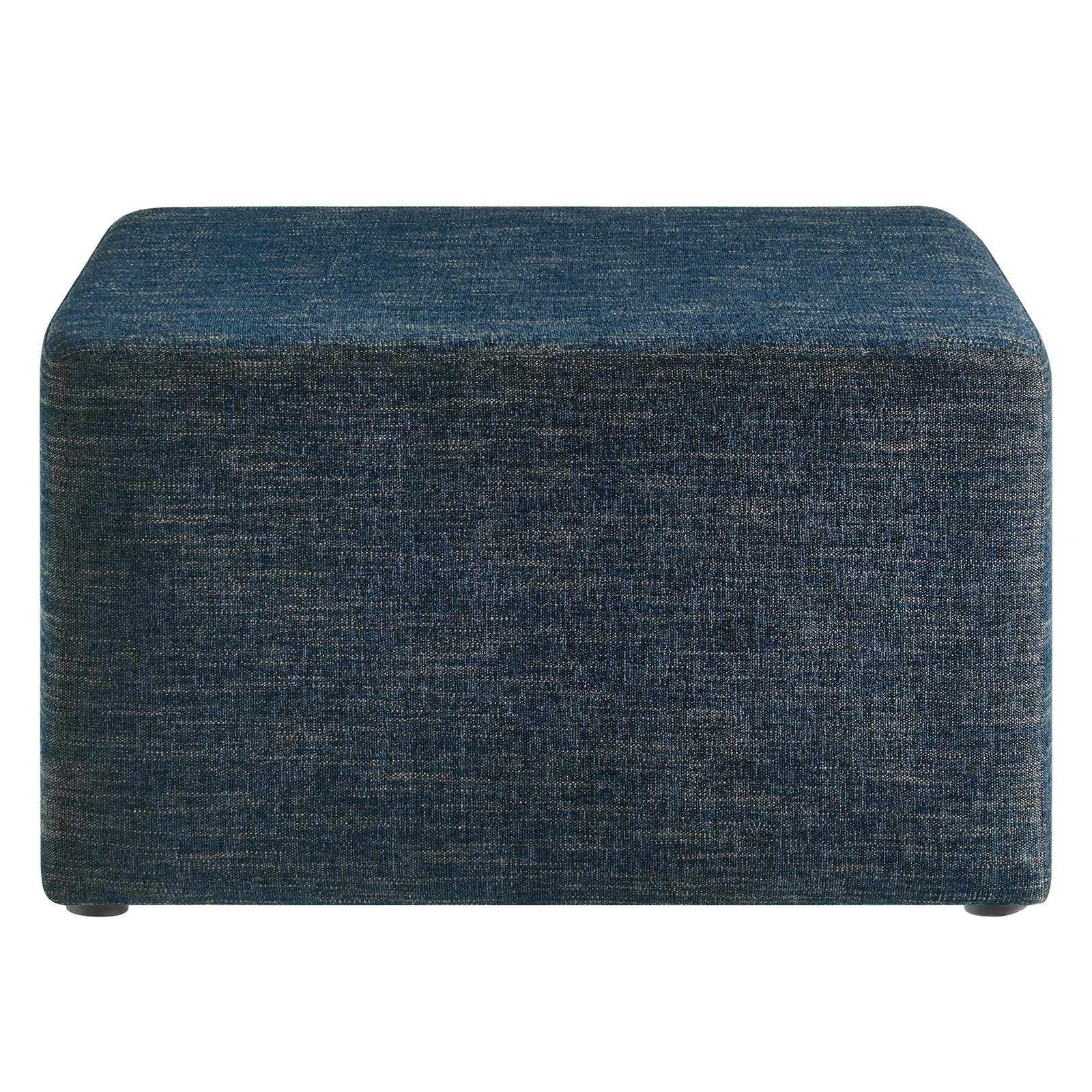 Callum Large 28" Square Woven Heathered Fabric Upholstered Ottoman - East Shore Modern Home Furnishings