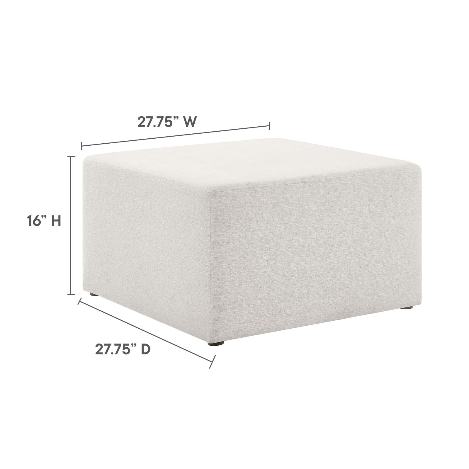 Callum Large 28" Square Woven Heathered Fabric Upholstered Ottoman - East Shore Modern Home Furnishings