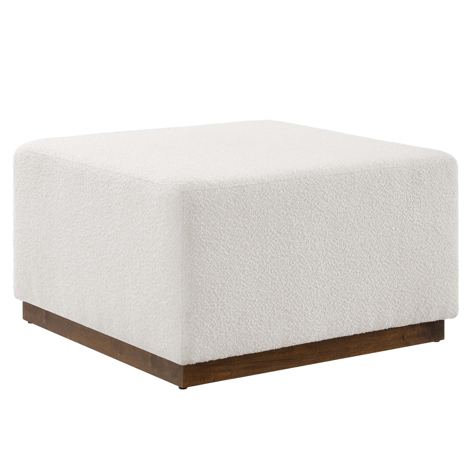 Tilden Large 28" Square Boucle Upholstered Ottoman - East Shore Modern Home Furnishings
