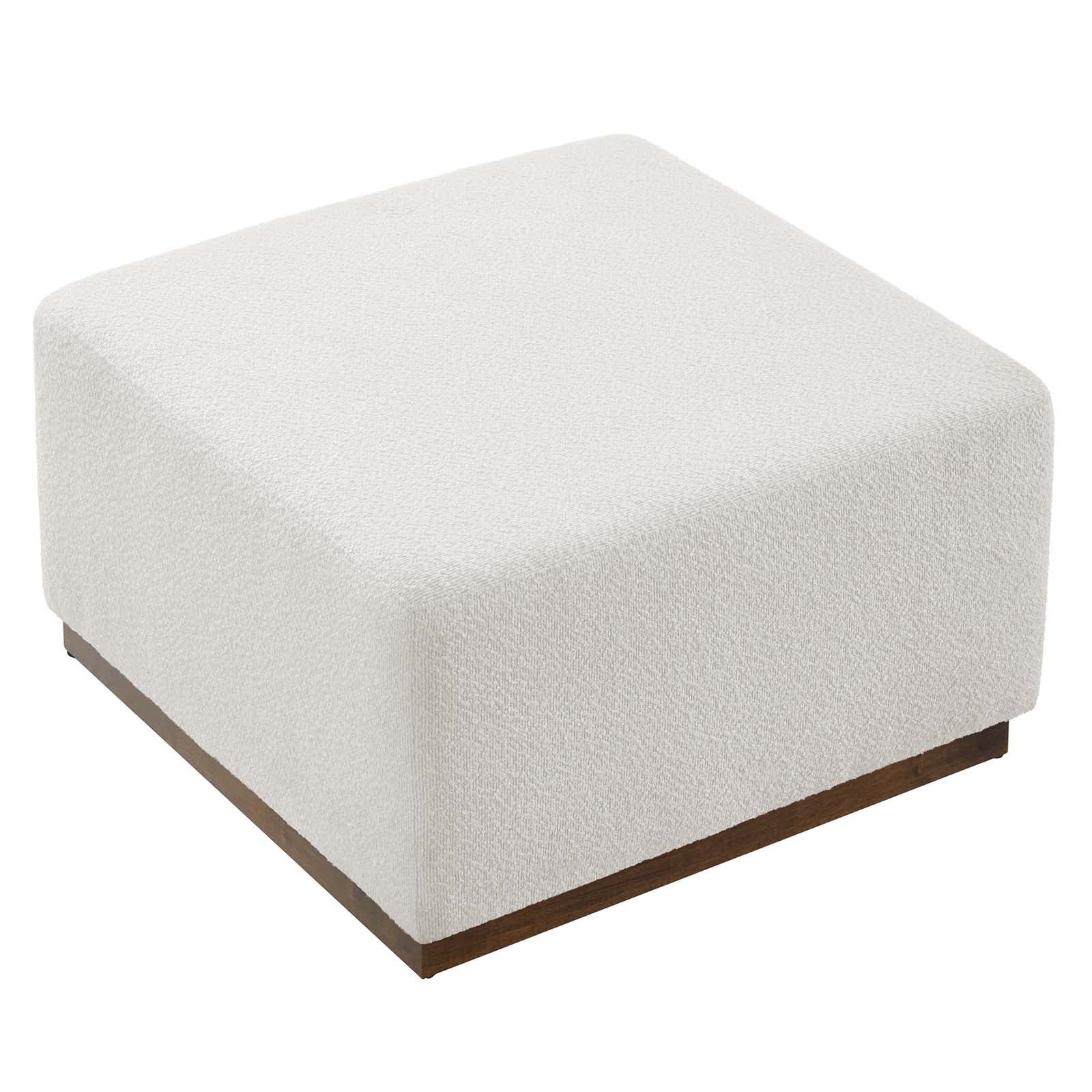 Tilden Large 28" Square Boucle Upholstered Ottoman - East Shore Modern Home Furnishings