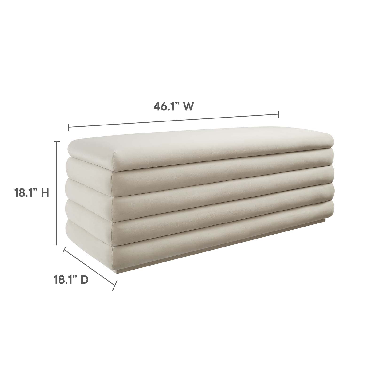 Mezzo Upholstered Performance Velvet Storage Bench - East Shore Modern Home Furnishings