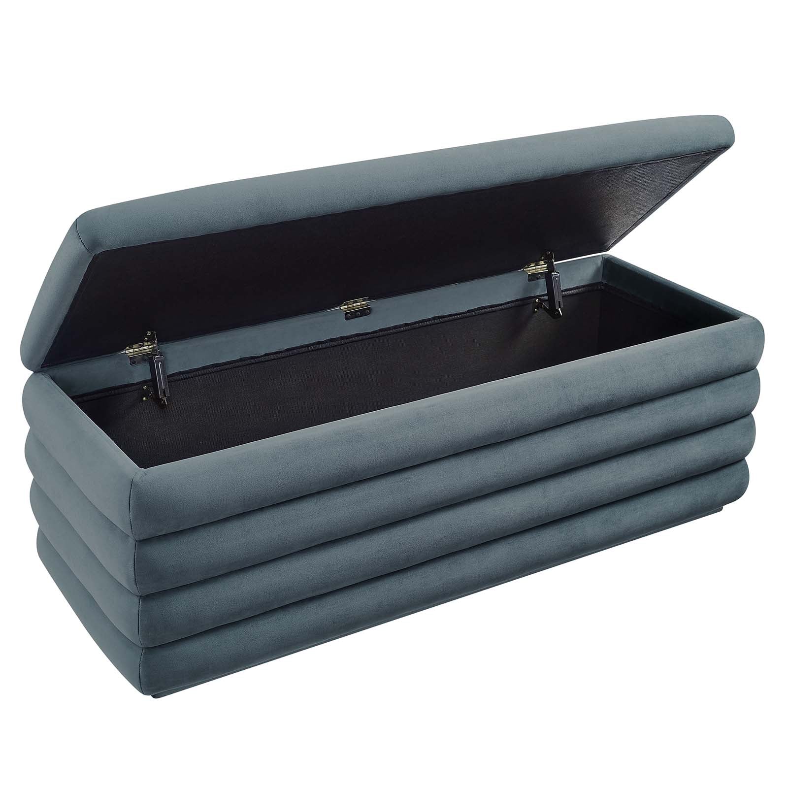 Mezzo Upholstered Performance Velvet Storage Bench - East Shore Modern Home Furnishings