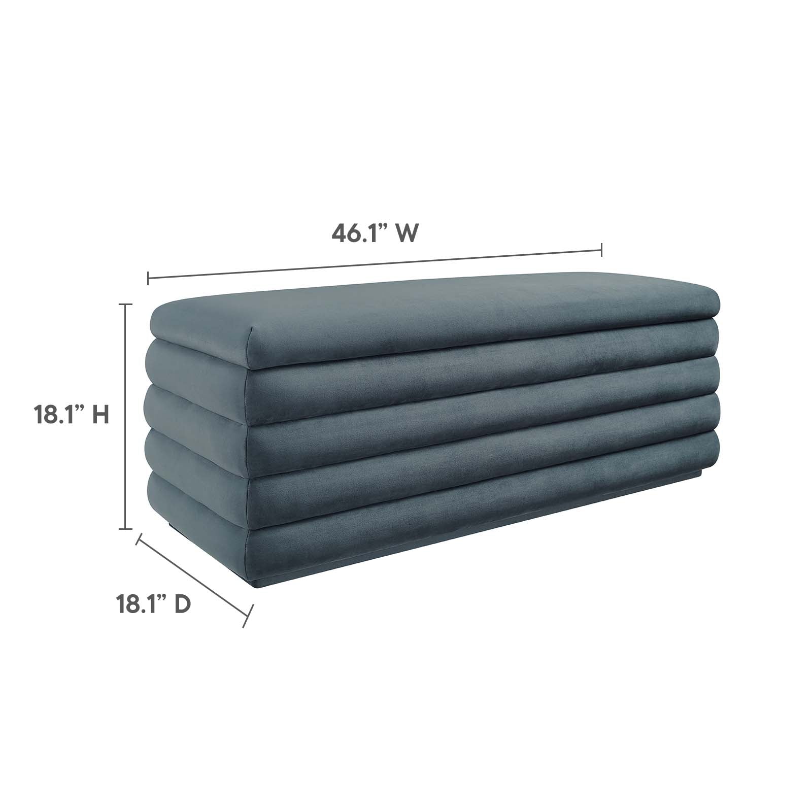 Mezzo Upholstered Performance Velvet Storage Bench - East Shore Modern Home Furnishings