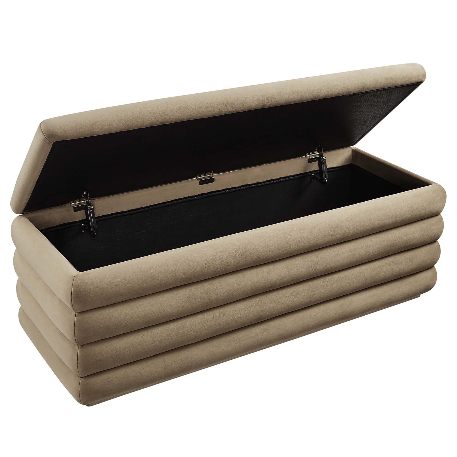 Mezzo Upholstered Performance Velvet Storage Bench - East Shore Modern Home Furnishings