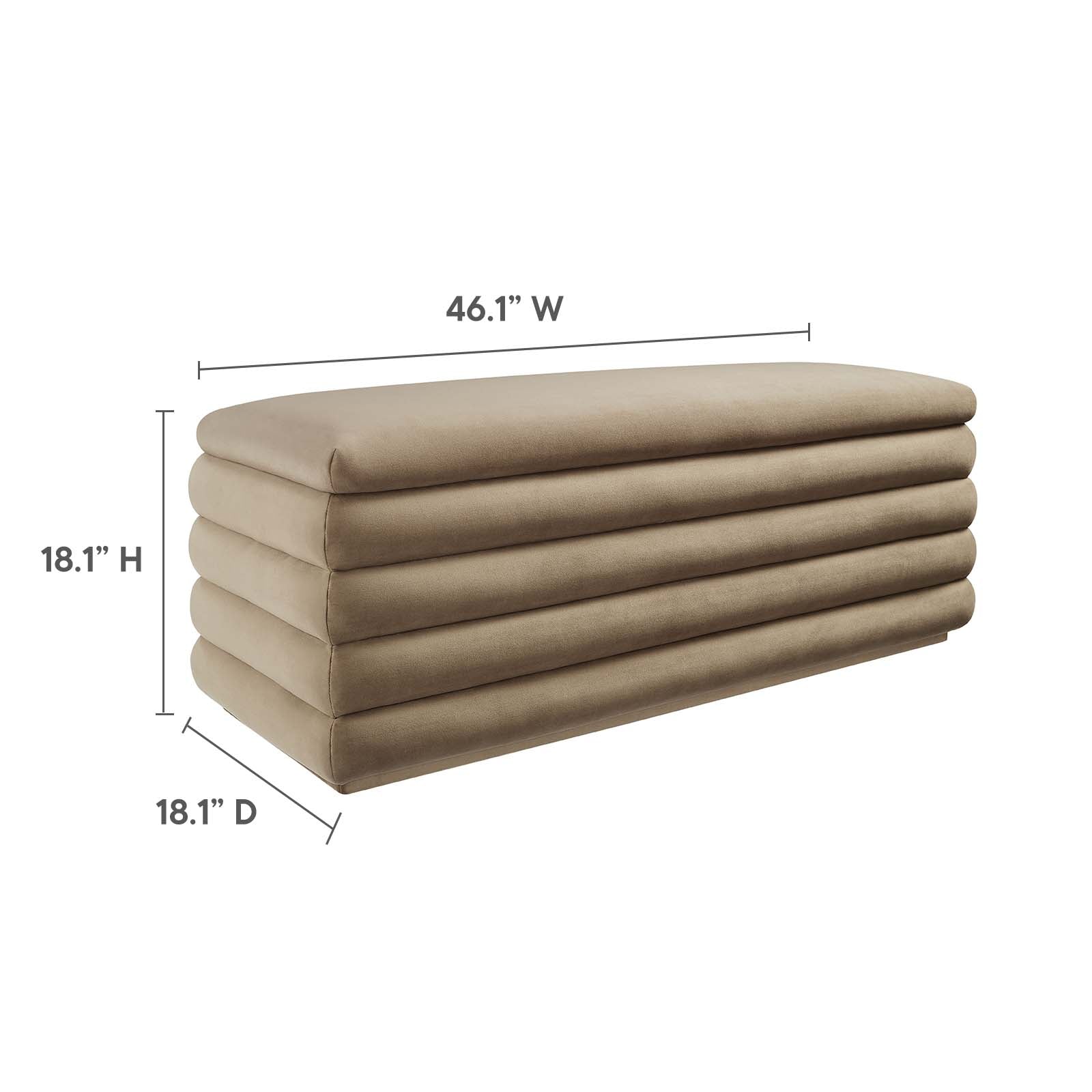 Mezzo Upholstered Performance Velvet Storage Bench - East Shore Modern Home Furnishings