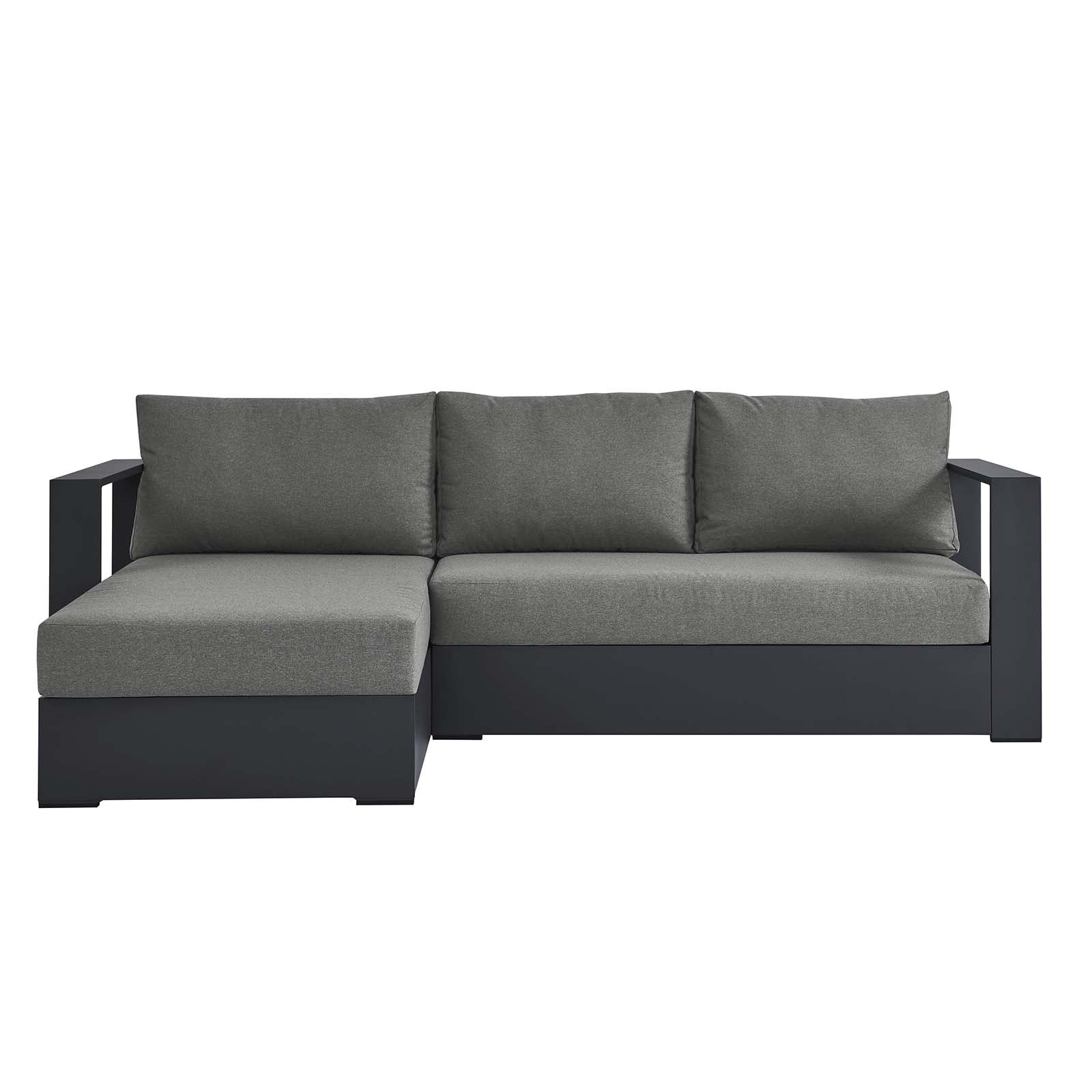 Tahoe Outdoor Patio Powder-Coated Aluminum 2-Piece Left-Facing Chaise Sectional Sofa Set