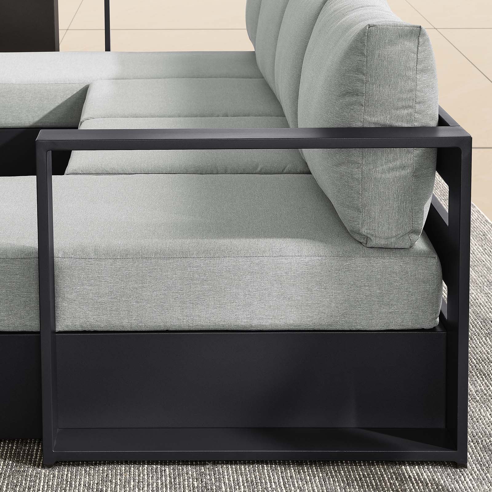 Tahoe Outdoor Patio Powder-Coated Aluminum 4-Piece Sectional Sofa Set - East Shore Modern Home Furnishings