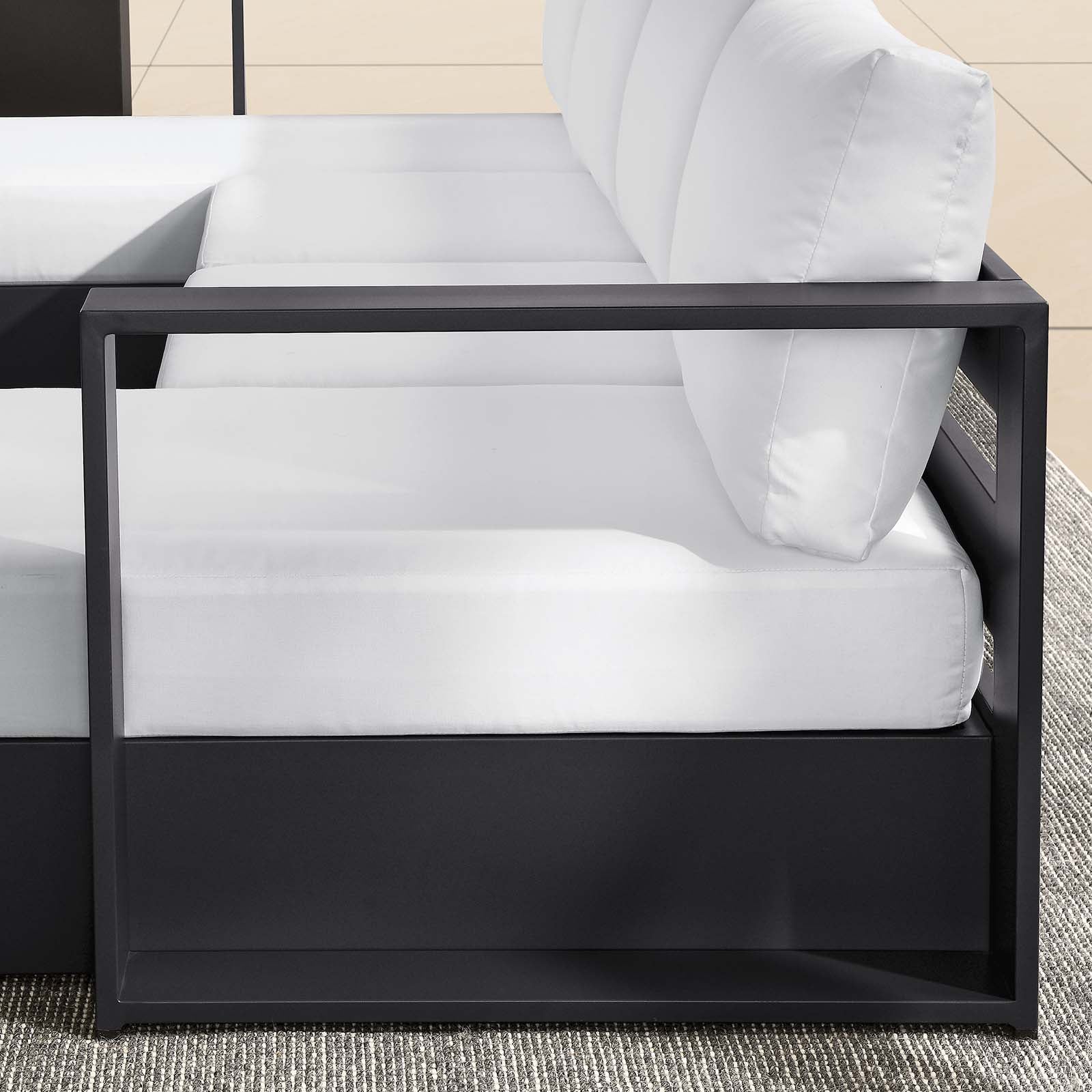 Tahoe Outdoor Patio Powder-Coated Aluminum 4-Piece Sectional Sofa Set - East Shore Modern Home Furnishings