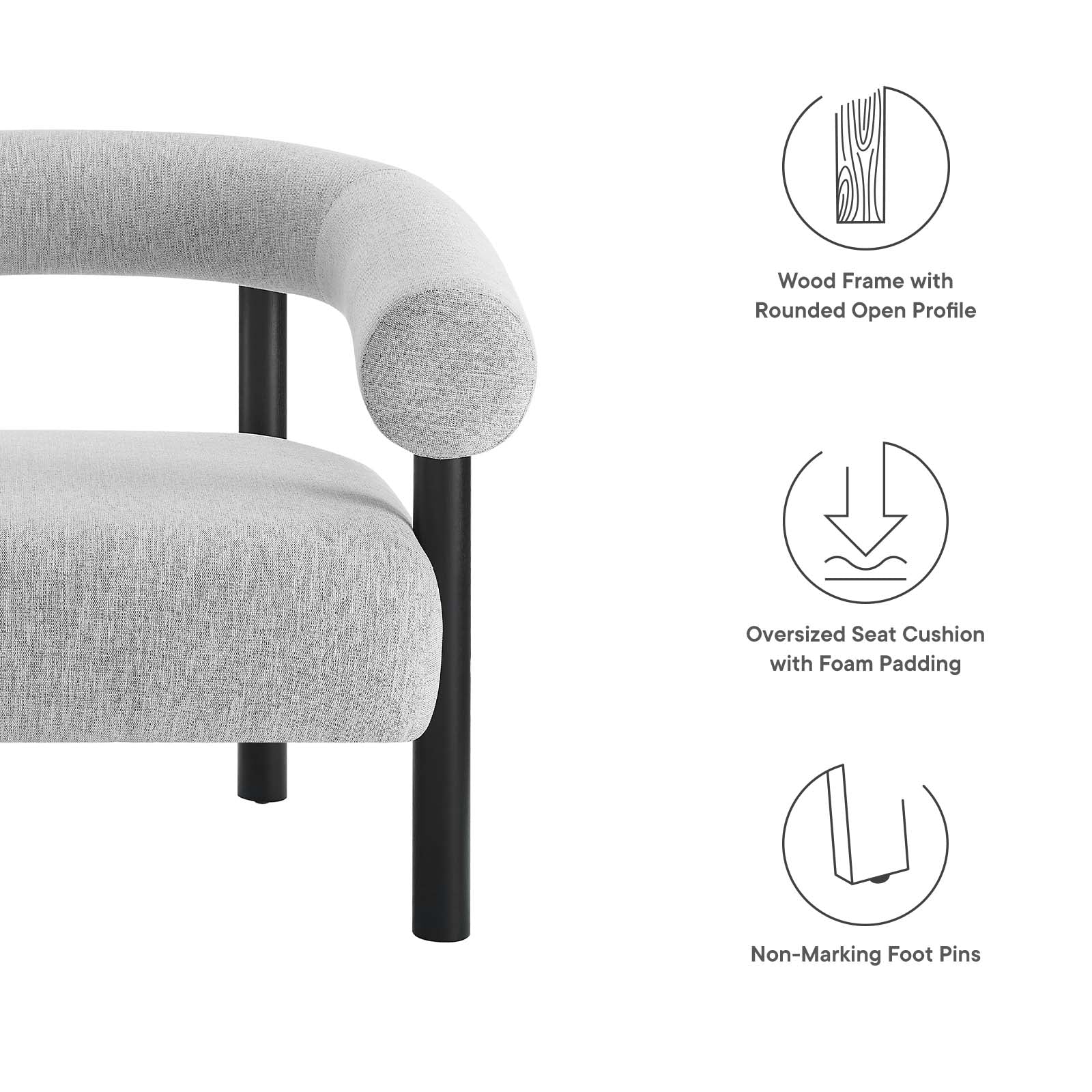 Sable Upholstered Fabric Armchair