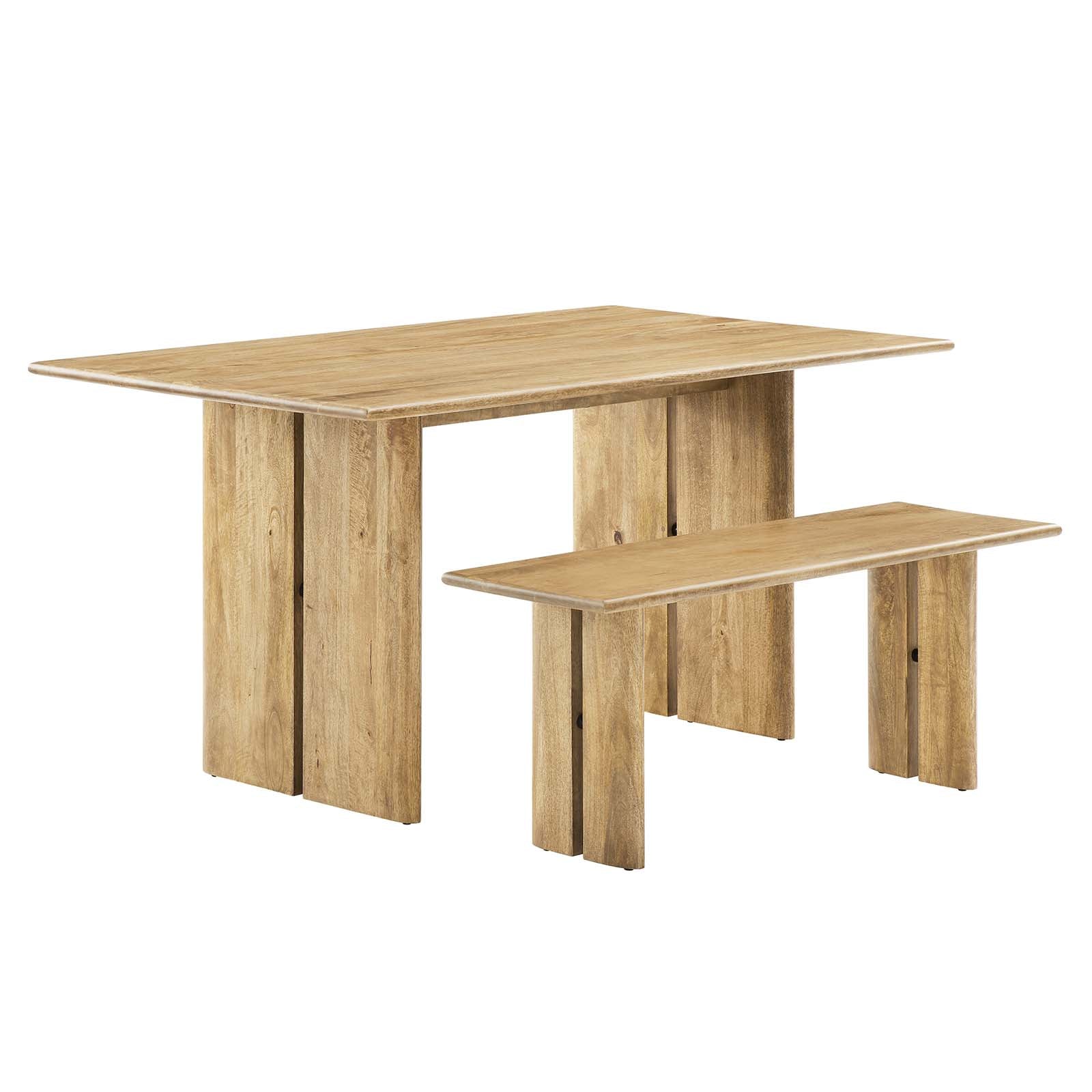 Amistad 60" Wood Dining Table and Bench Set - East Shore Modern Home Furnishings