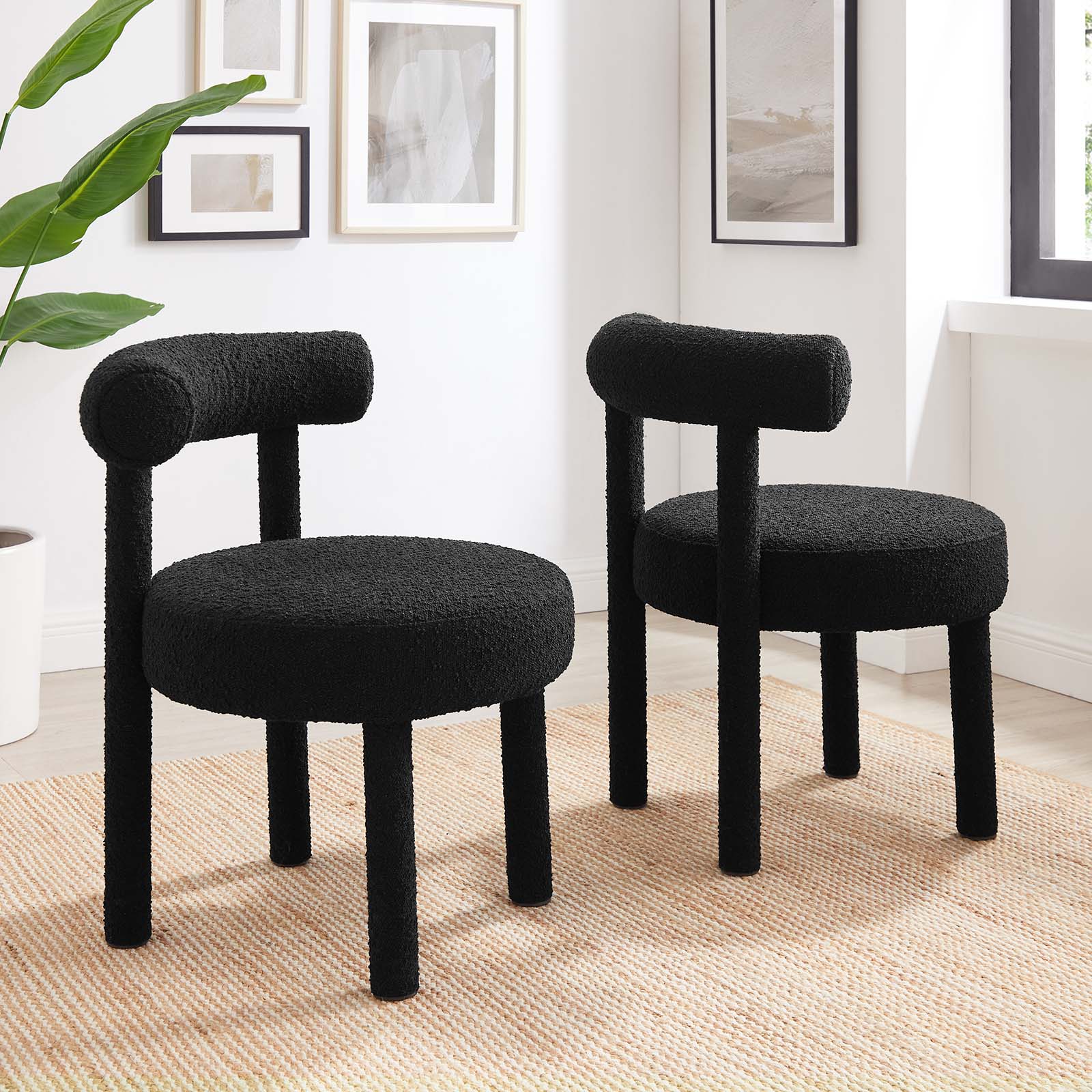 Toulouse Boucle Fabric Dining Chair - Set of 2 - East Shore Modern Home Furnishings
