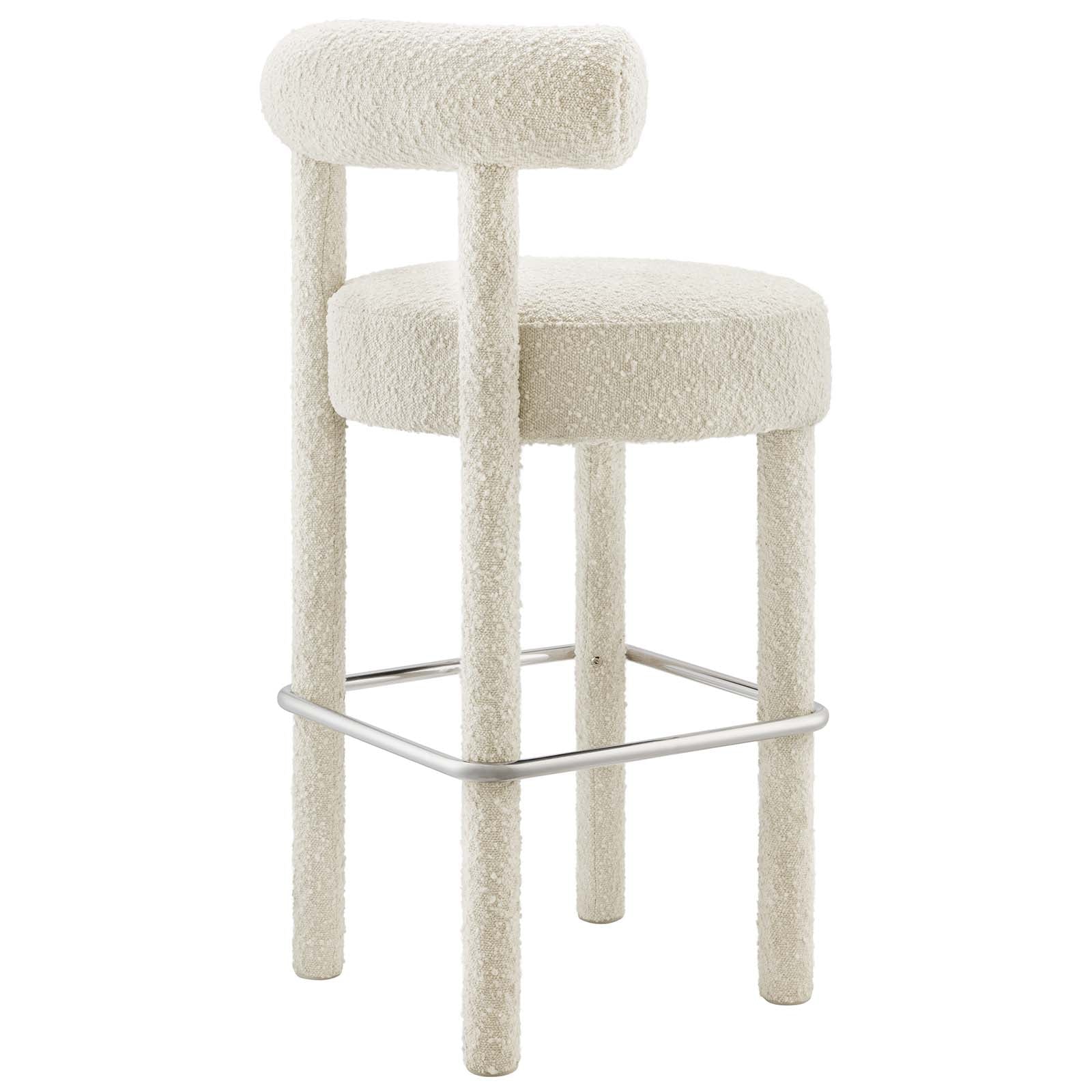 Toulouse Boucle Fabric Bar Stool - Set of 2 - East Shore Modern Home Furnishings
