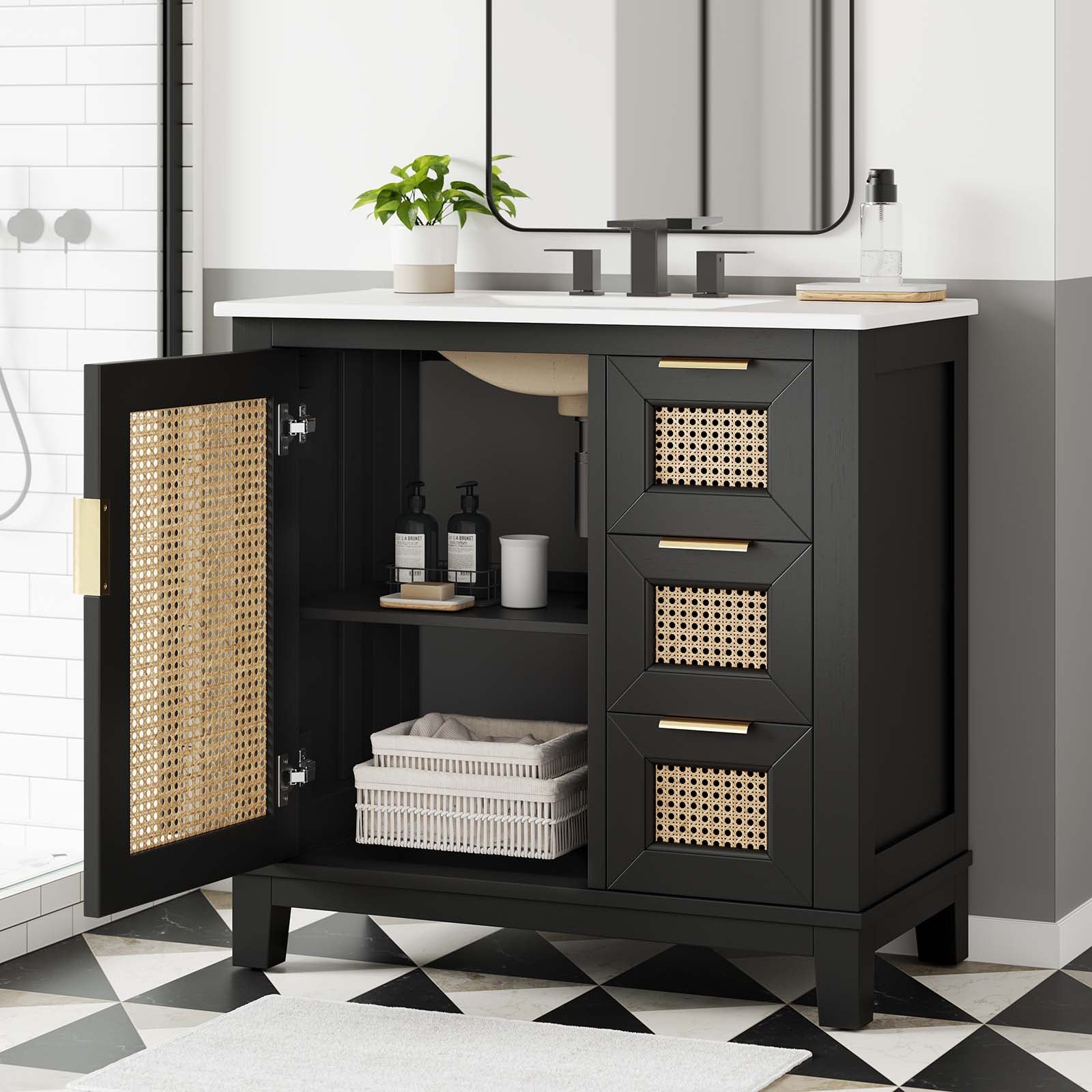 Dixie 36" Solid Wood Bathroom Vanity Cabinet - East Shore Modern Home Furnishings