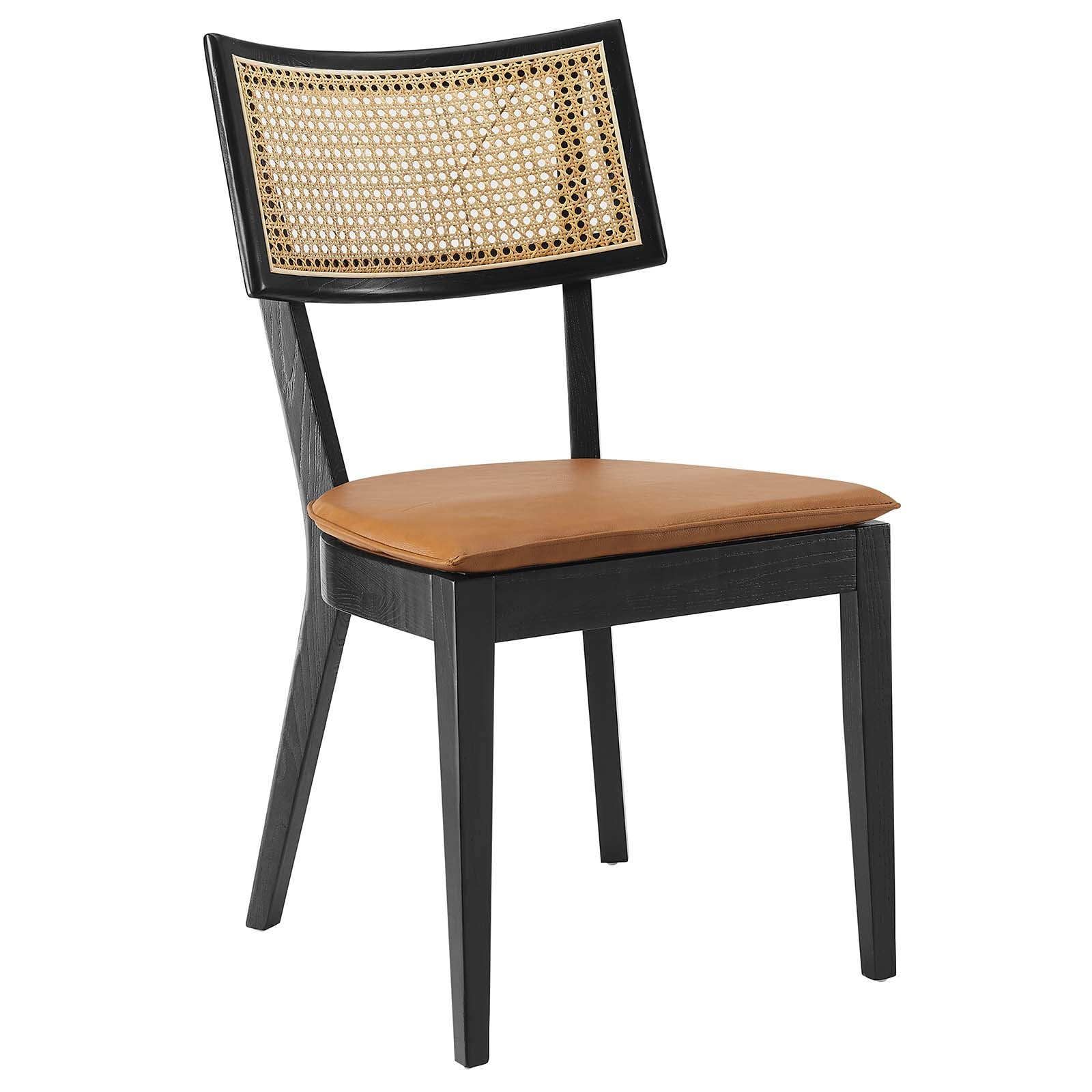 Caledonia Vegan Leather Upholstered Wood Dining Chairs - Set of 2 - East Shore Modern Home Furnishings