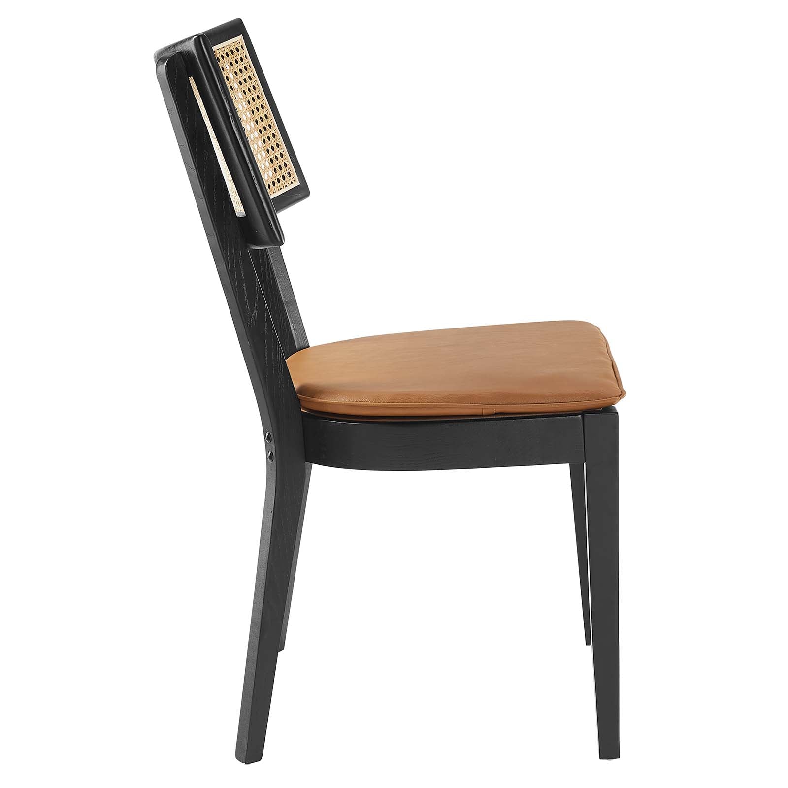 Caledonia Vegan Leather Upholstered Wood Dining Chairs - Set of 2 - East Shore Modern Home Furnishings