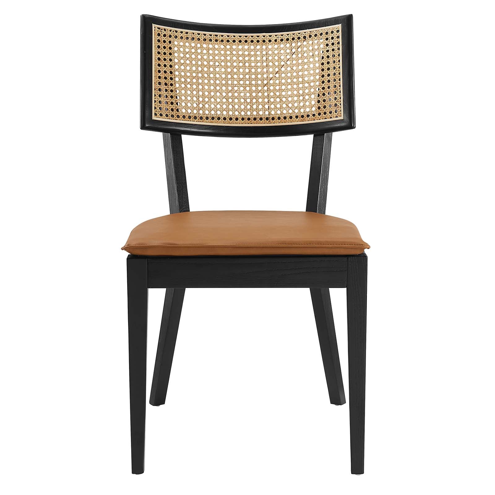 Caledonia Vegan Leather Upholstered Wood Dining Chairs - Set of 2 - East Shore Modern Home Furnishings