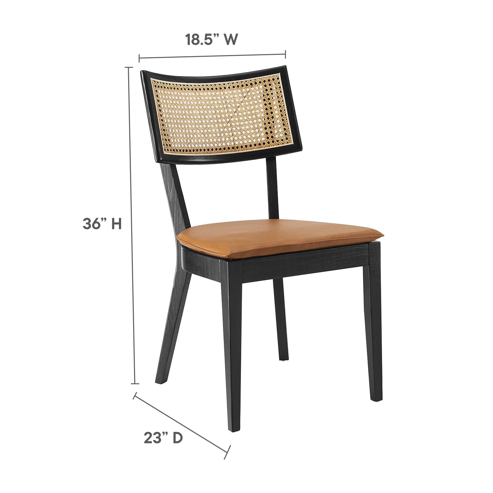 Caledonia Vegan Leather Upholstered Wood Dining Chairs - Set of 2 - East Shore Modern Home Furnishings