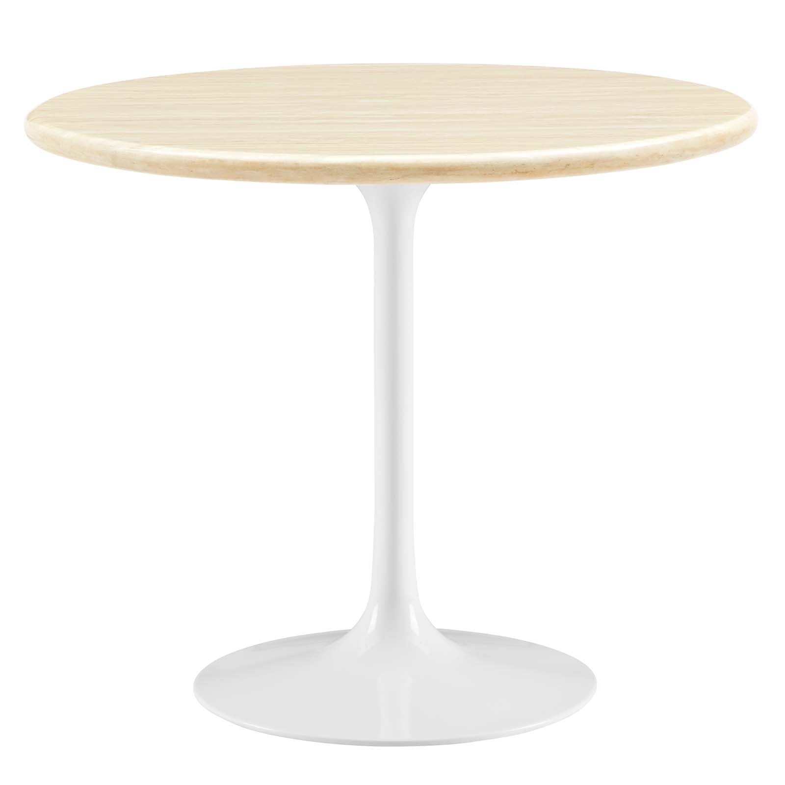 Lippa 36" Round Artificial Travertine Dining Table - East Shore Modern Home Furnishings