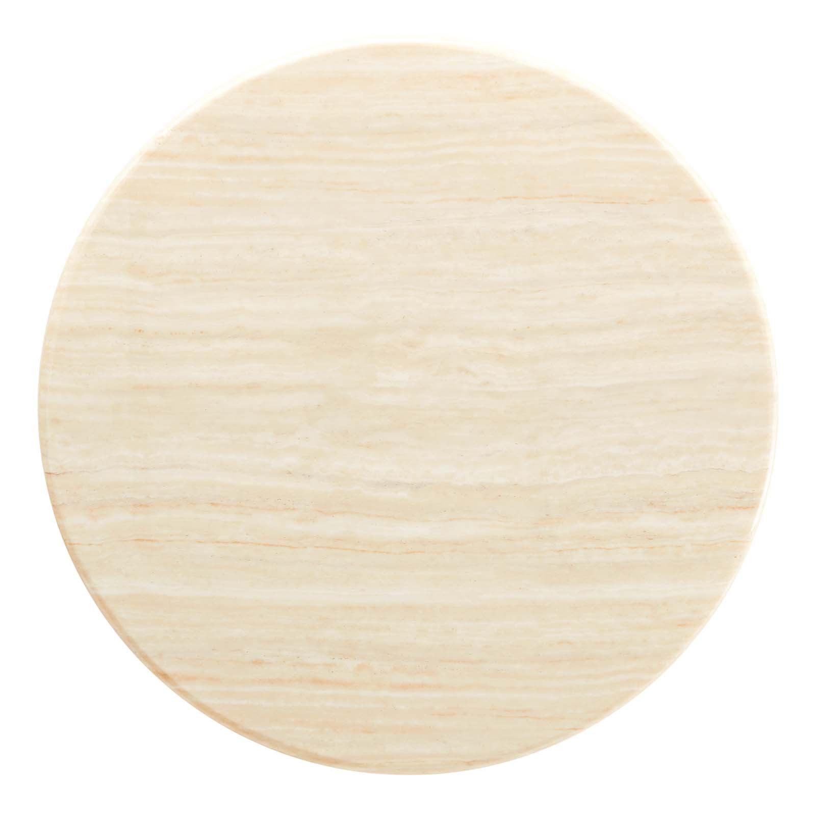 Lippa 36" Round Artificial Travertine Dining Table - East Shore Modern Home Furnishings