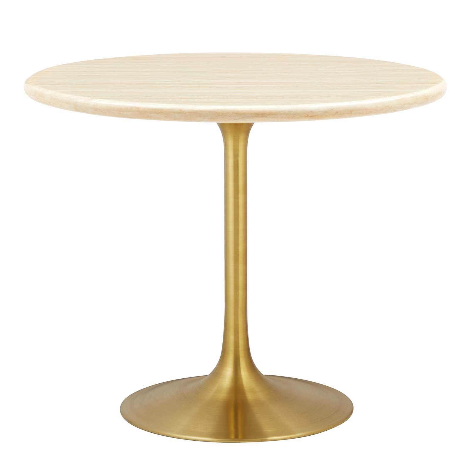Lippa 36" Round Artificial Travertine Dining Table - East Shore Modern Home Furnishings