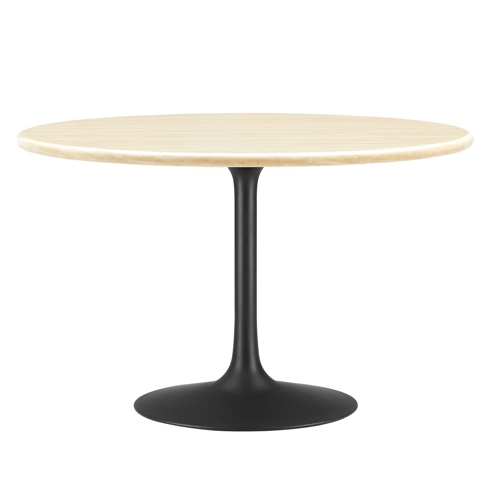 Lippa 48" Round Artificial Travertine Dining Table - East Shore Modern Home Furnishings