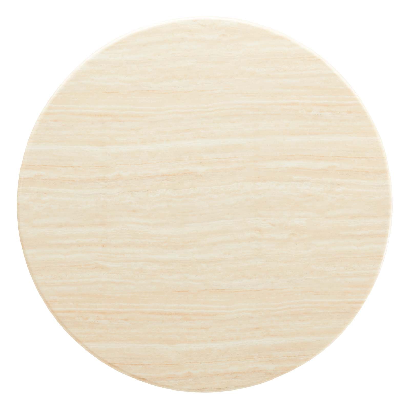 Lippa 48" Round Artificial Travertine Dining Table - East Shore Modern Home Furnishings