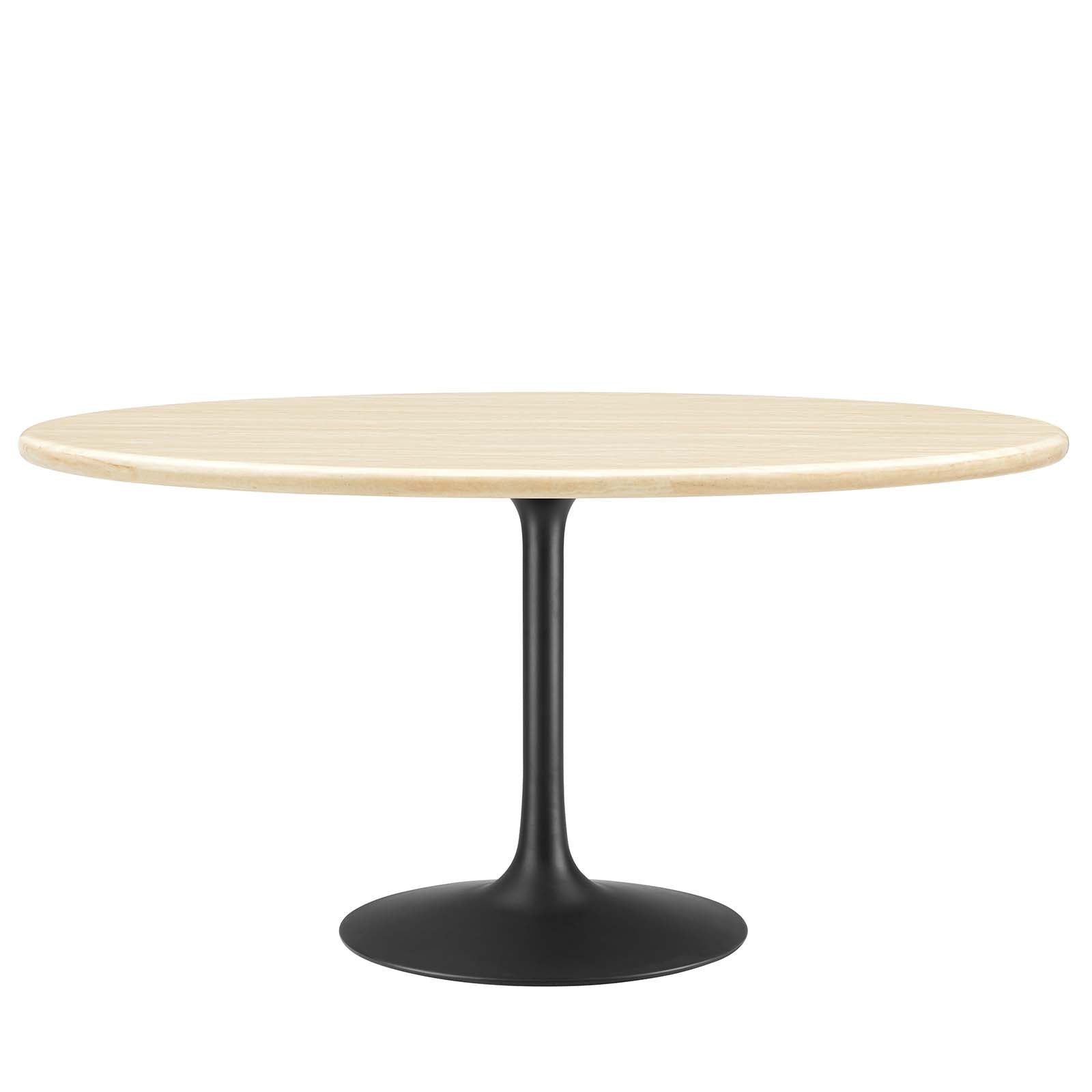Lippa 60" Oval Artificial Travertine Dining Table - East Shore Modern Home Furnishings