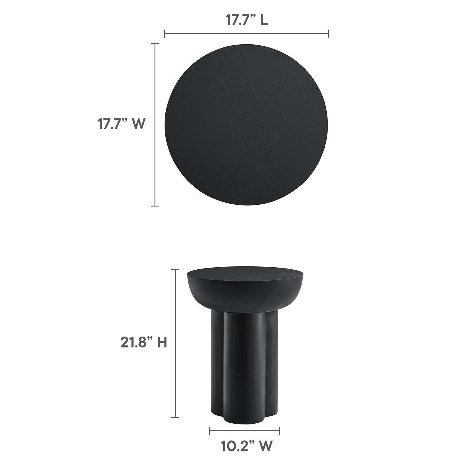 Caspian Round Concrete Side Table - East Shore Modern Home Furnishings