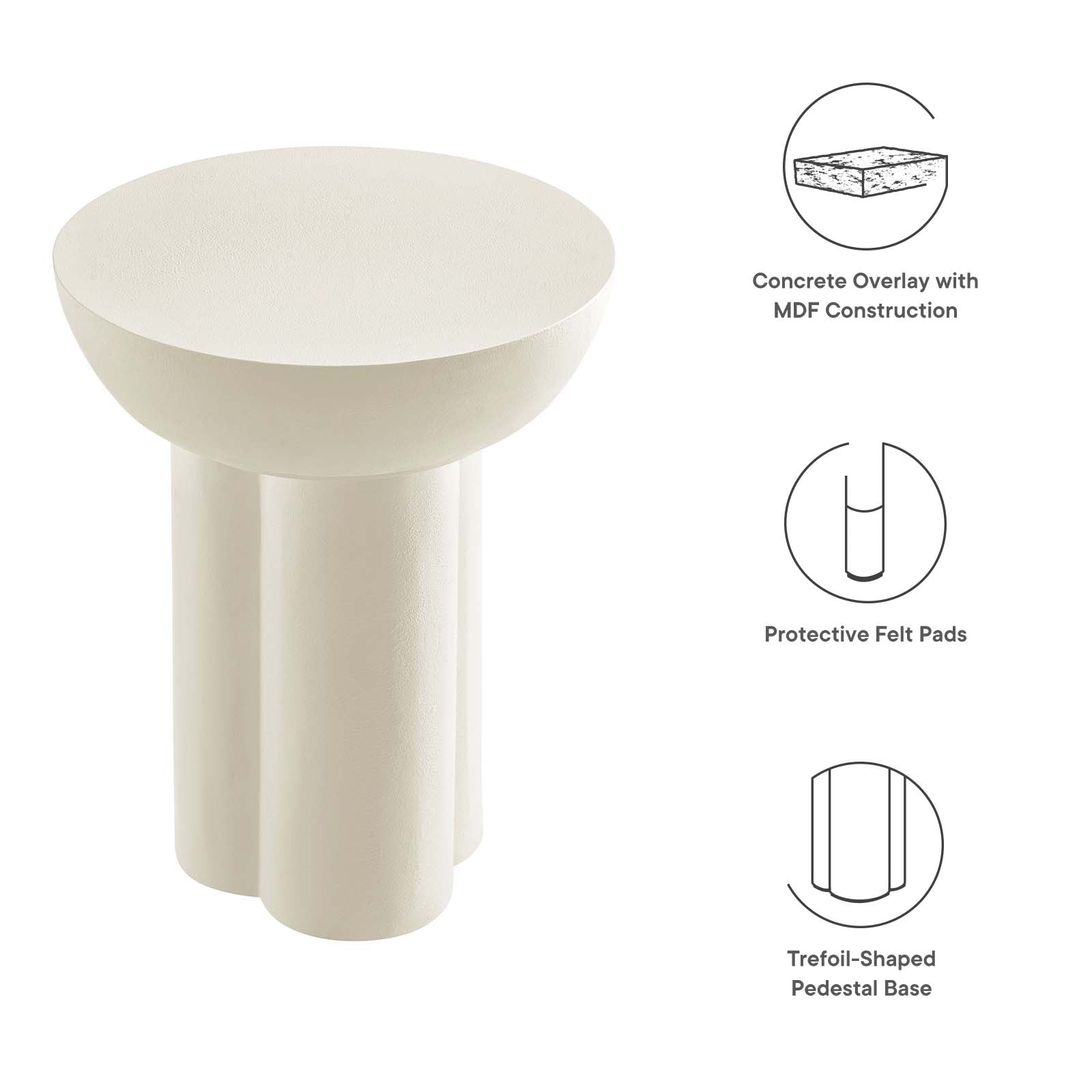 Caspian Round Concrete Side Table - East Shore Modern Home Furnishings