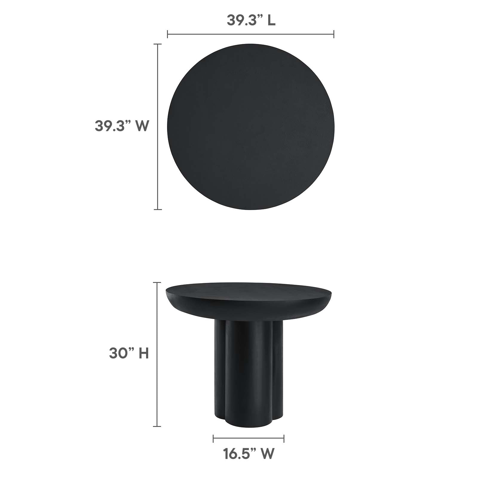 Caspian 40" Round Concrete Dining Table - East Shore Modern Home Furnishings