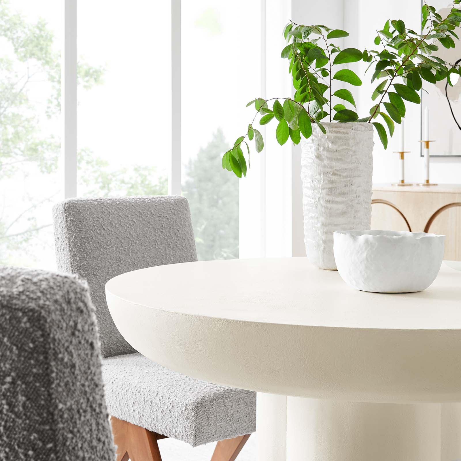 Caspian 40" Round Concrete Dining Table - East Shore Modern Home Furnishings