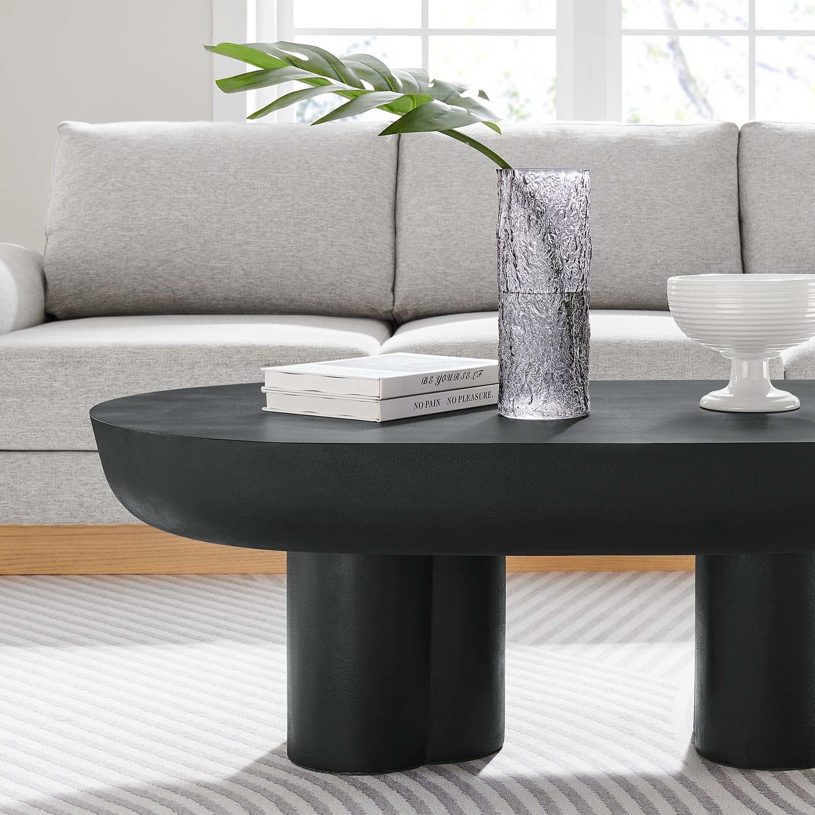 Caspian Oval Concrete Coffee Table - East Shore Modern Home Furnishings
