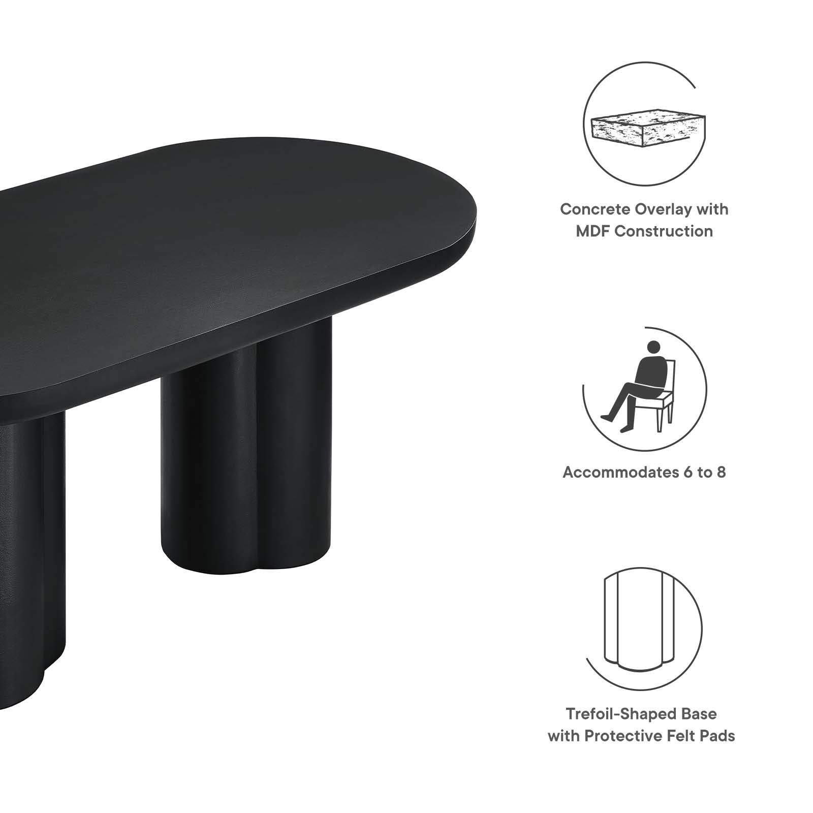 Caspian 72" Oval Concrete Dining Table - East Shore Modern Home Furnishings