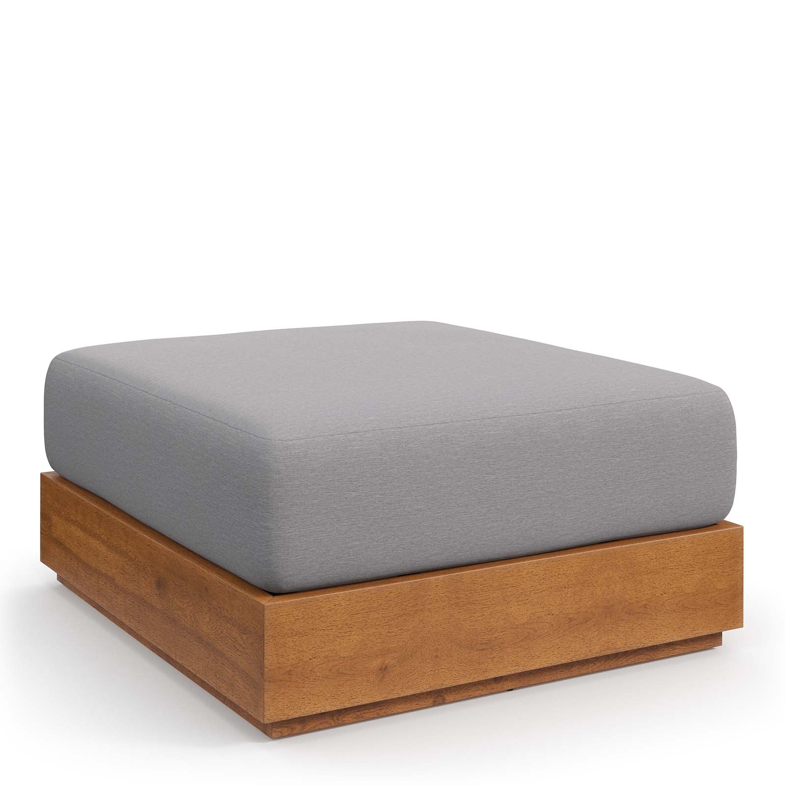 Tahoe Outdoor Patio Acacia Wood Ottoman - East Shore Modern Home Furnishings