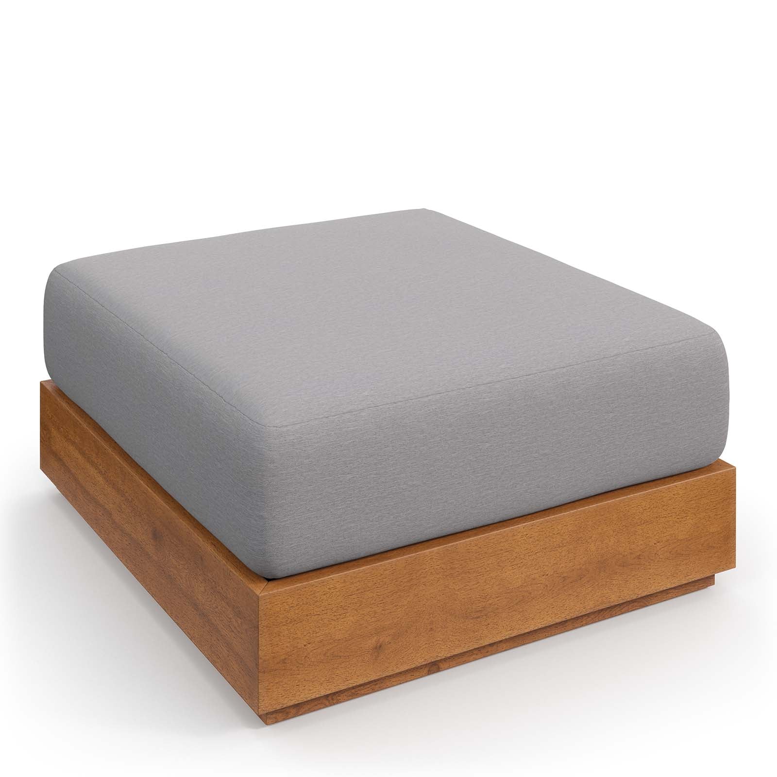 Tahoe Outdoor Patio Acacia Wood Ottoman - East Shore Modern Home Furnishings
