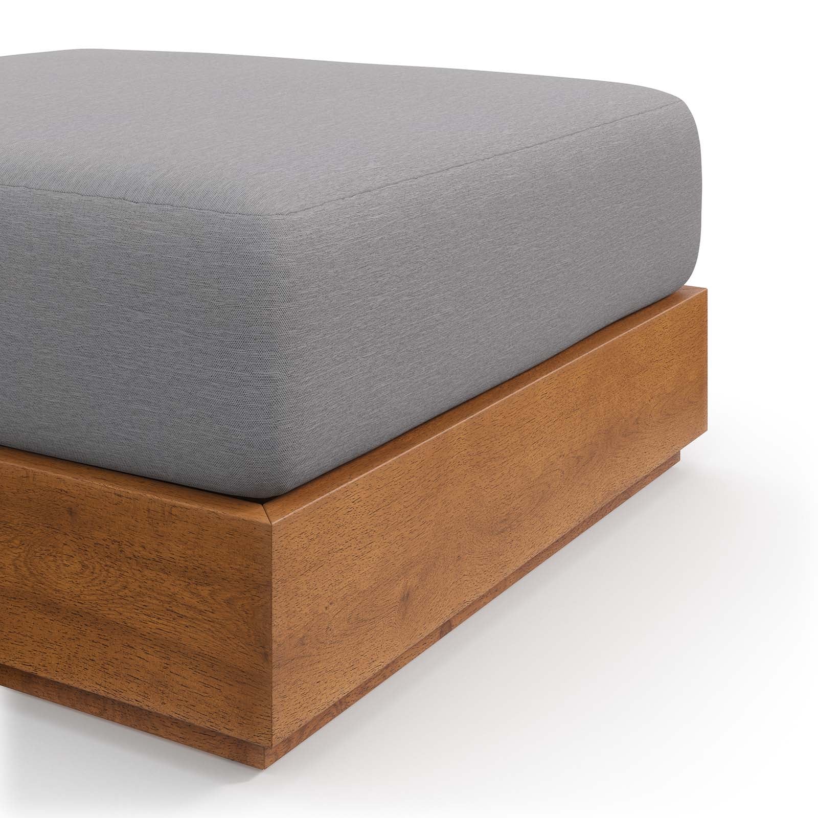 Tahoe Outdoor Patio Acacia Wood Ottoman - East Shore Modern Home Furnishings
