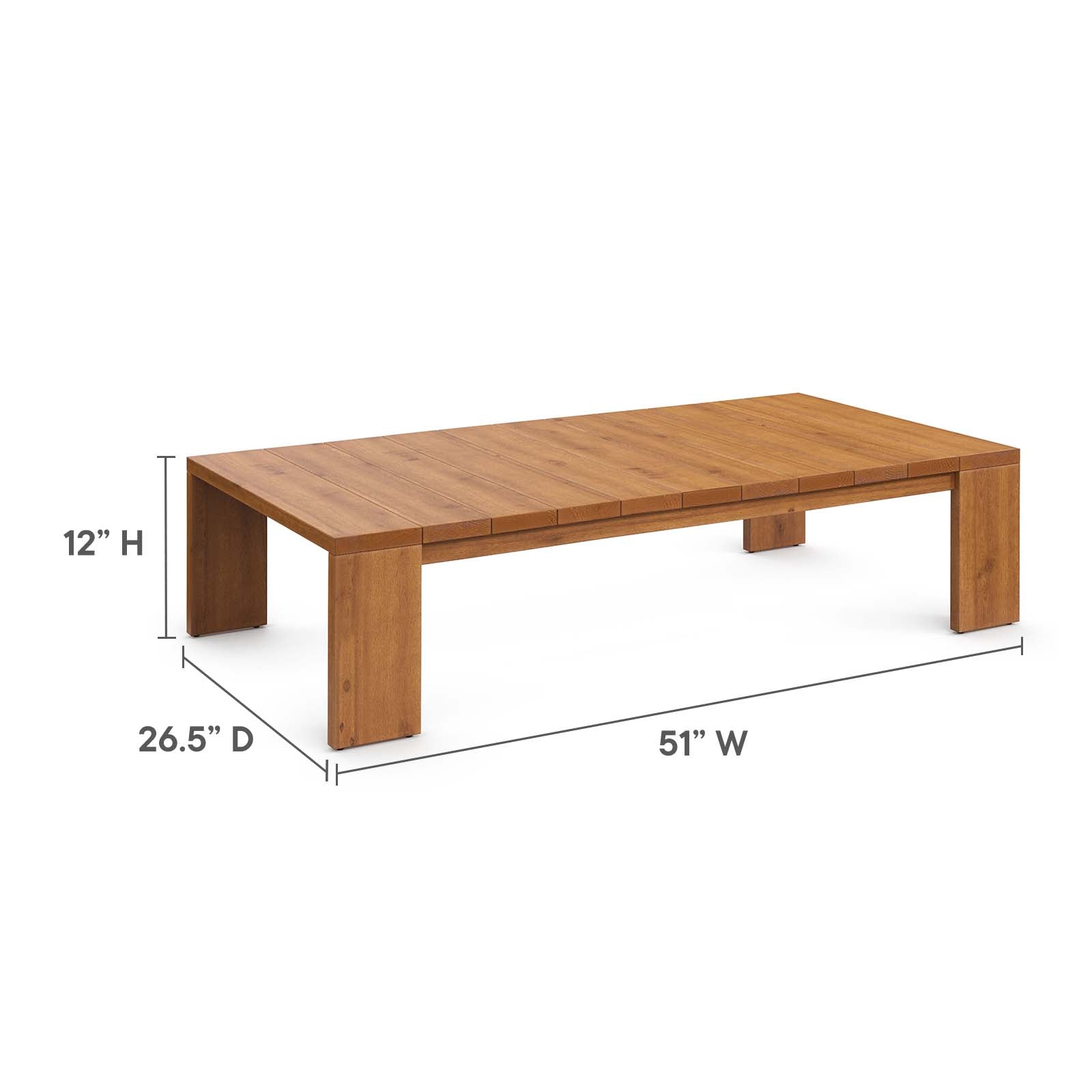 Tahoe Outdoor Patio Acacia Wood Coffee Table - East Shore Modern Home Furnishings
