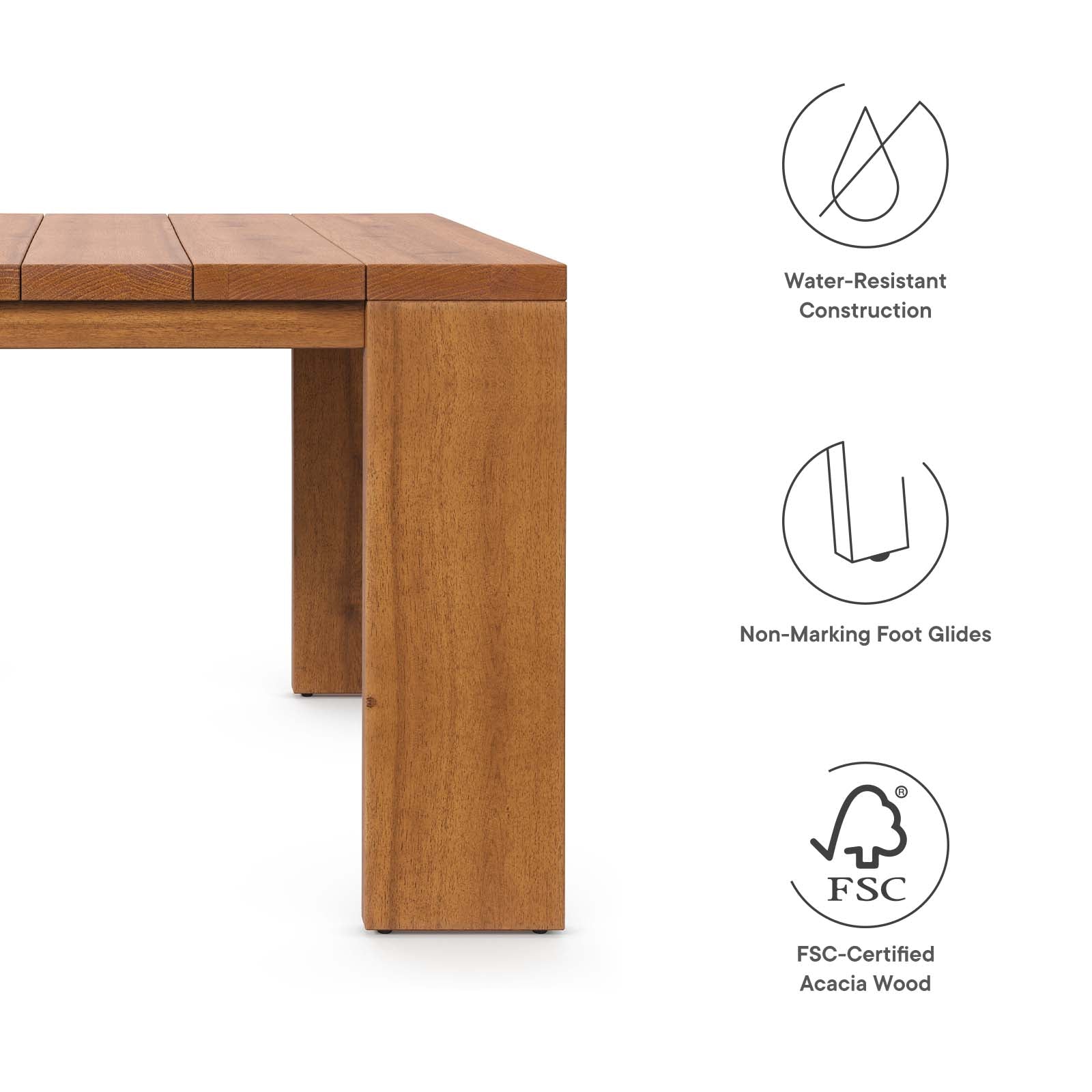 Tahoe Outdoor Patio Acacia Wood Side Table - East Shore Modern Home Furnishings