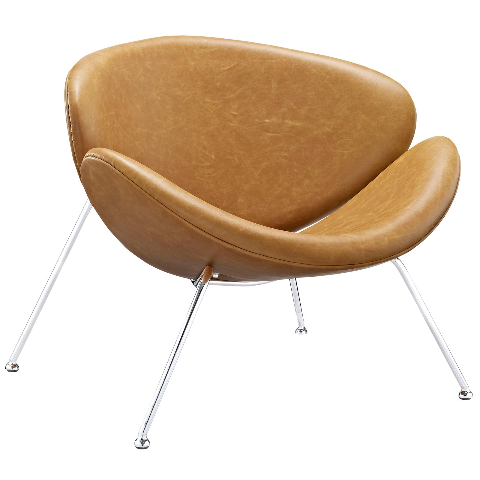 Nutshell Upholstered Vinyl Lounge Chair - East Shore Modern Home Furnishings