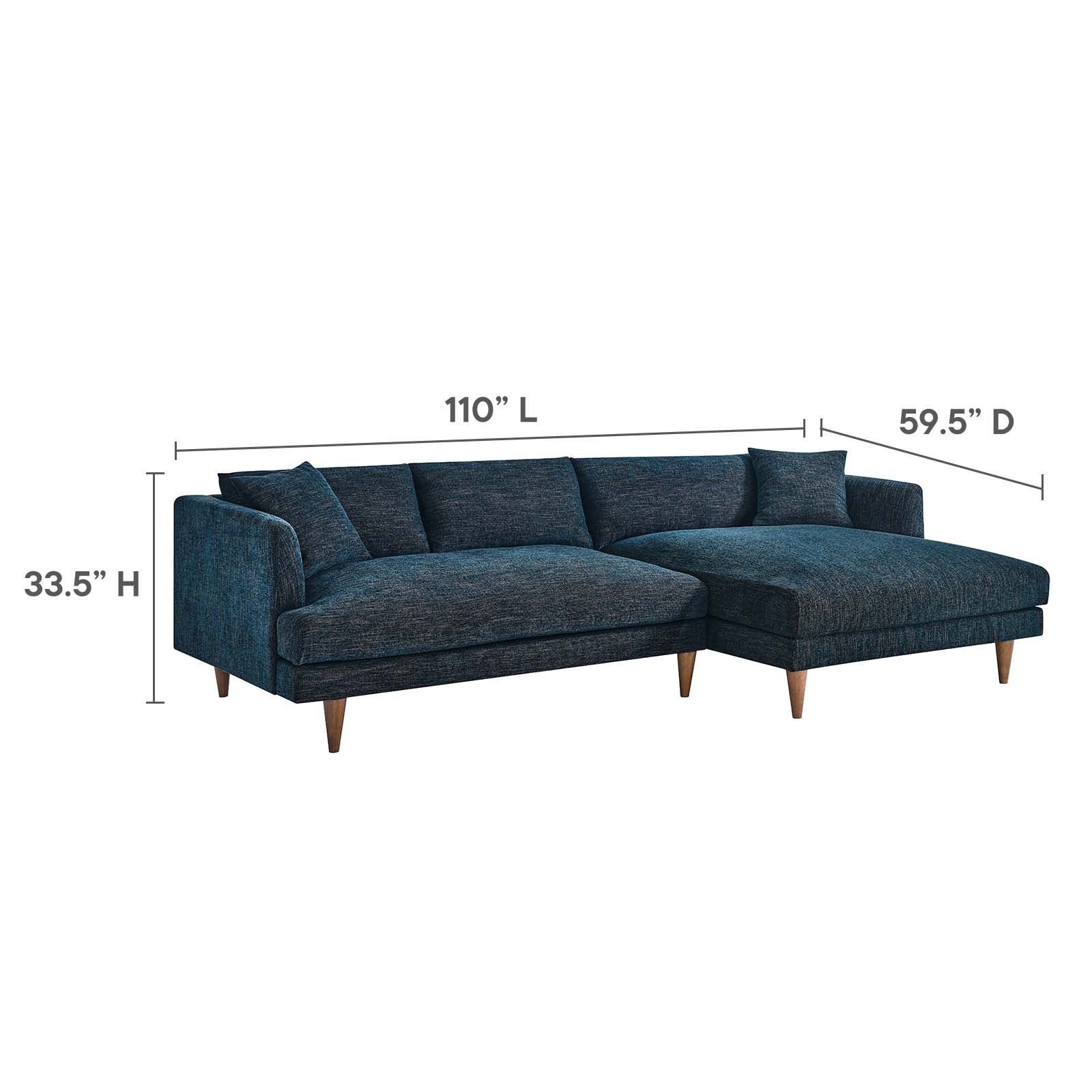 Zoya Right-Facing Down Filled Overstuffed Sectional Sofa